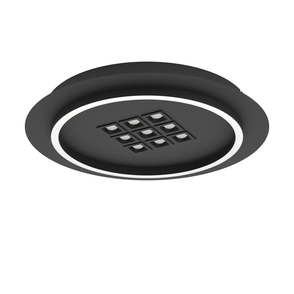 eglo-balazote-led-deckenleuchte-rund-38-cm-dimmbar-mit-fernbedienung-schwarz-wei image 1