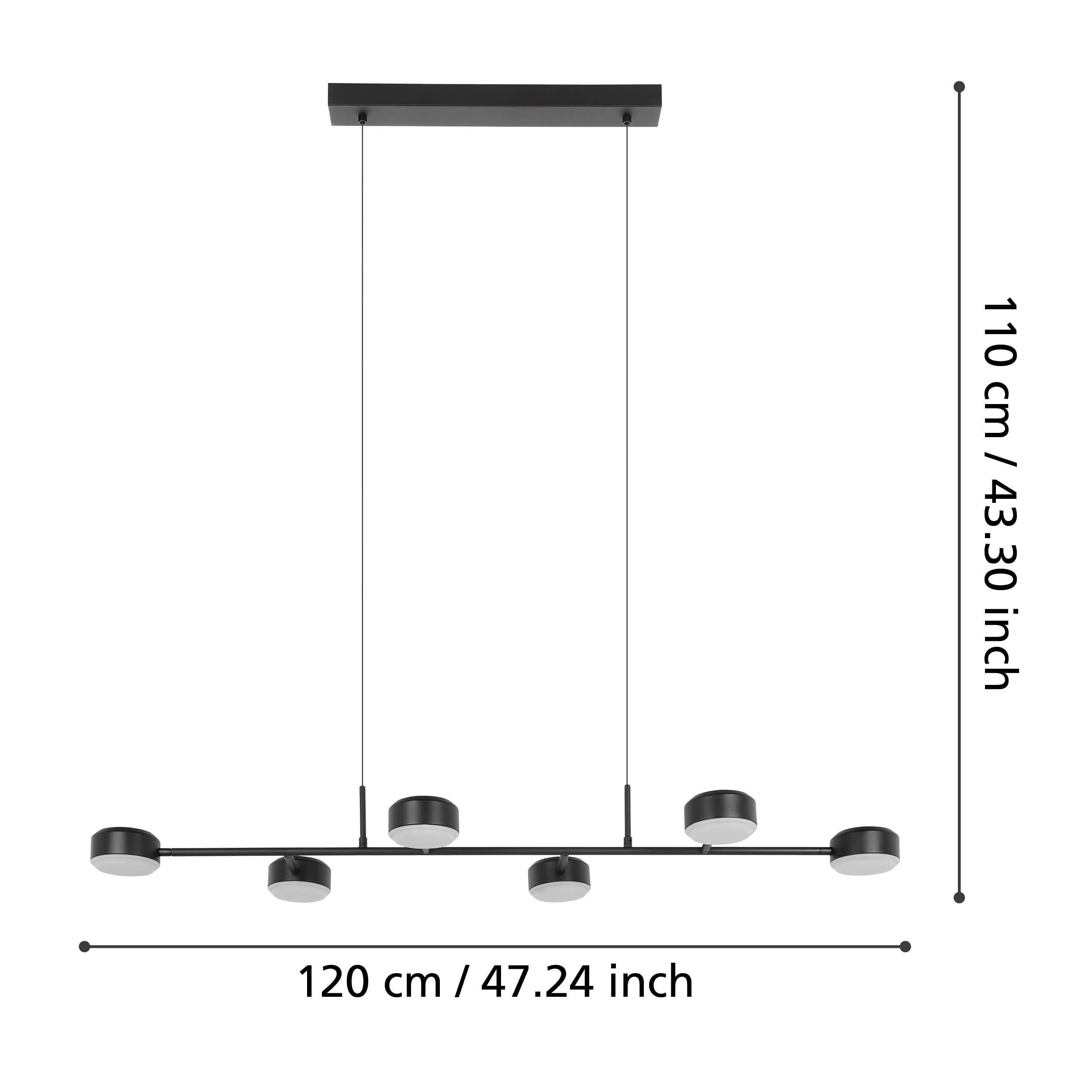 eglo-clavellina-led-pendelleuchte-6-flammig-120-cm-schwarz-warmwei image 3