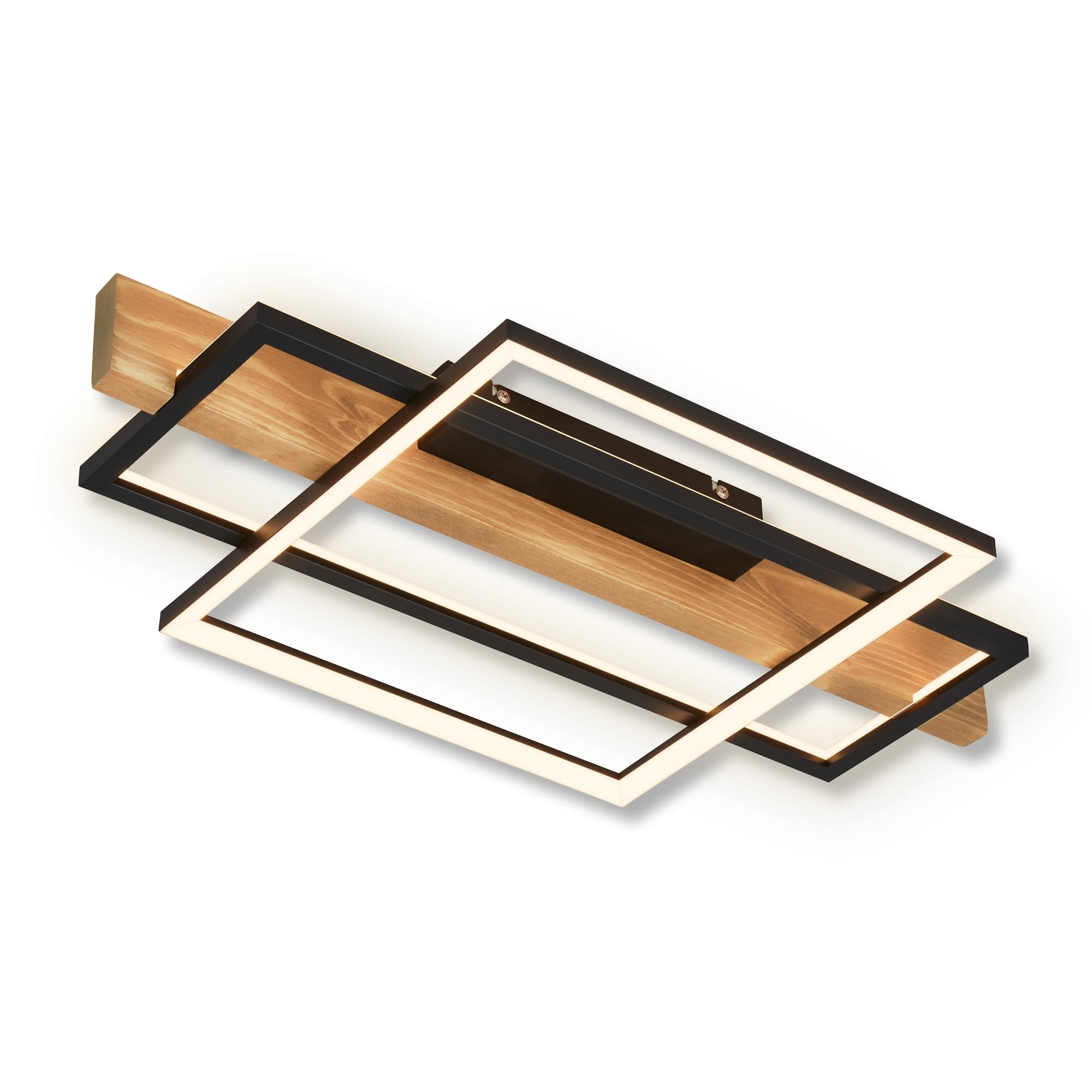 briloner-led-deckenlampe-holzdekor-mit-backlight-32w-3200lm-schwarz-holz-55x30cm image 1