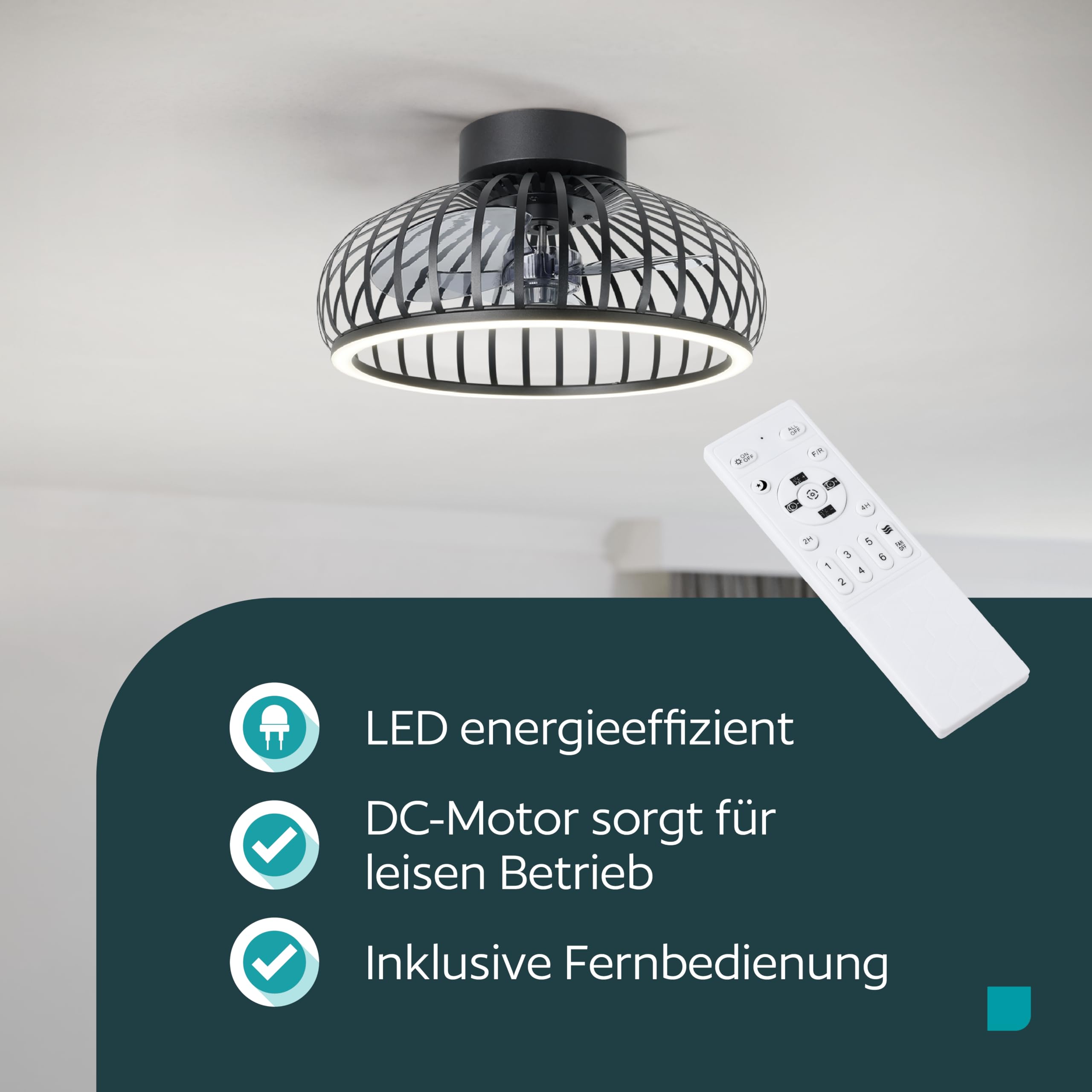 eglo-mogano-led-deckenventilator-42-8-cm-schwarz-dc-motor-6-stufen-fernbedienung image 2