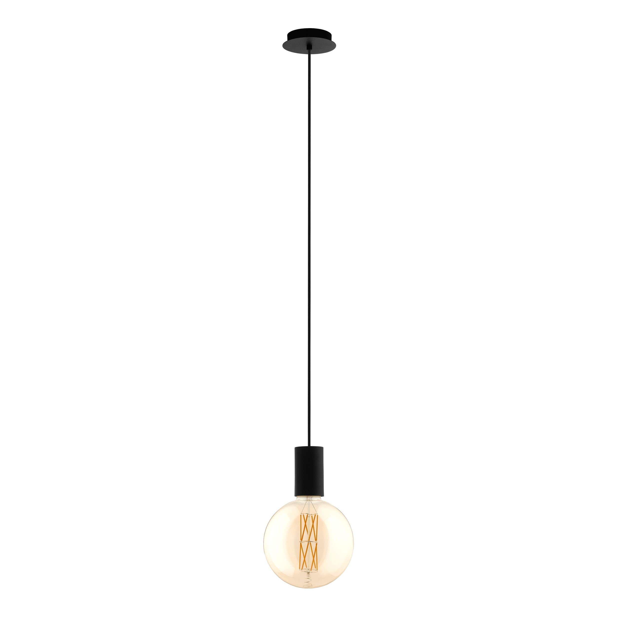 eglo-pinetina-h-ngelampe-e27-mit-stecker-schwarz-metall-pendelleuchte image 8