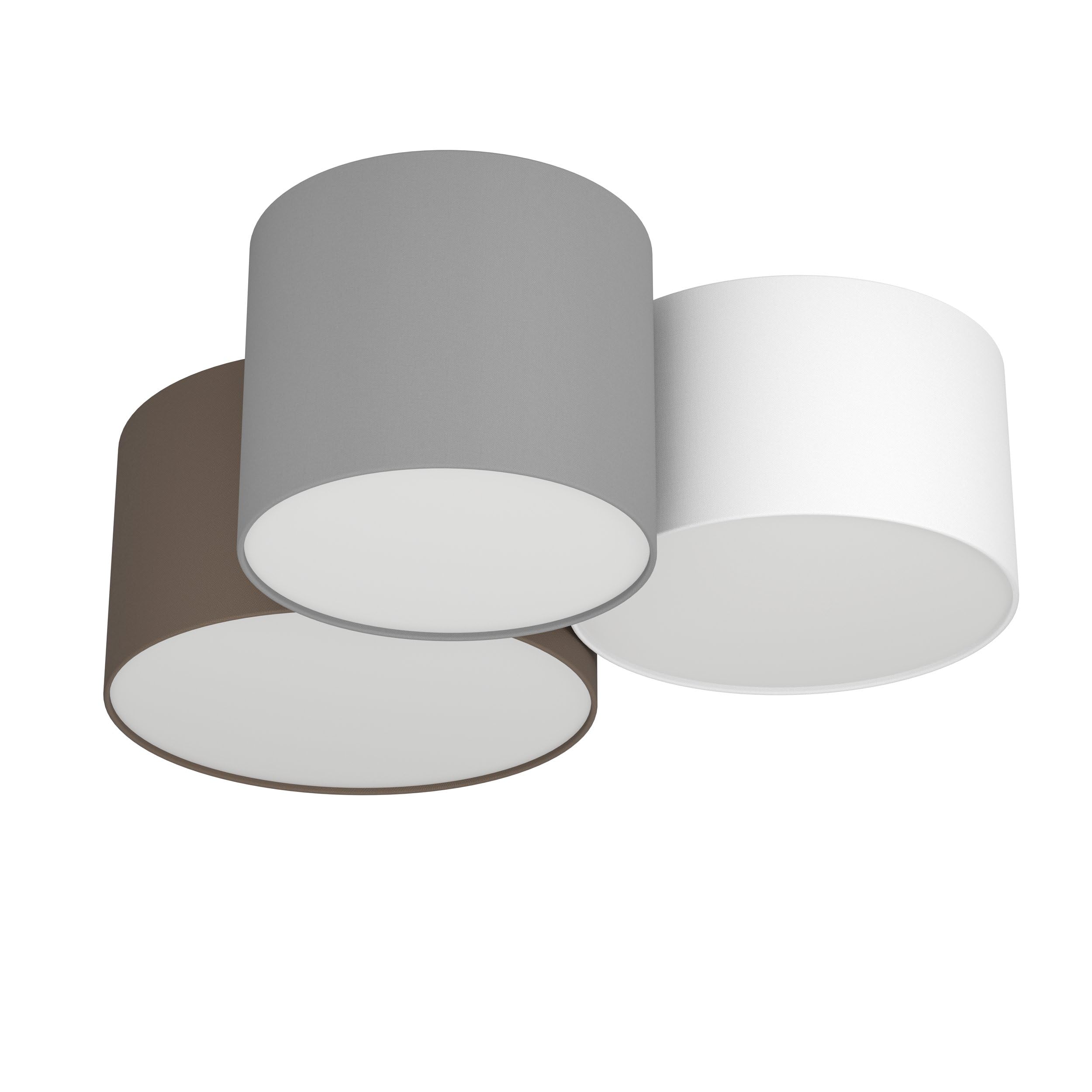 eglo-pastore-deckenlampe-3-flammig-textil-e27-61x49-5x25-5-cm-wei-braun-grau image 1