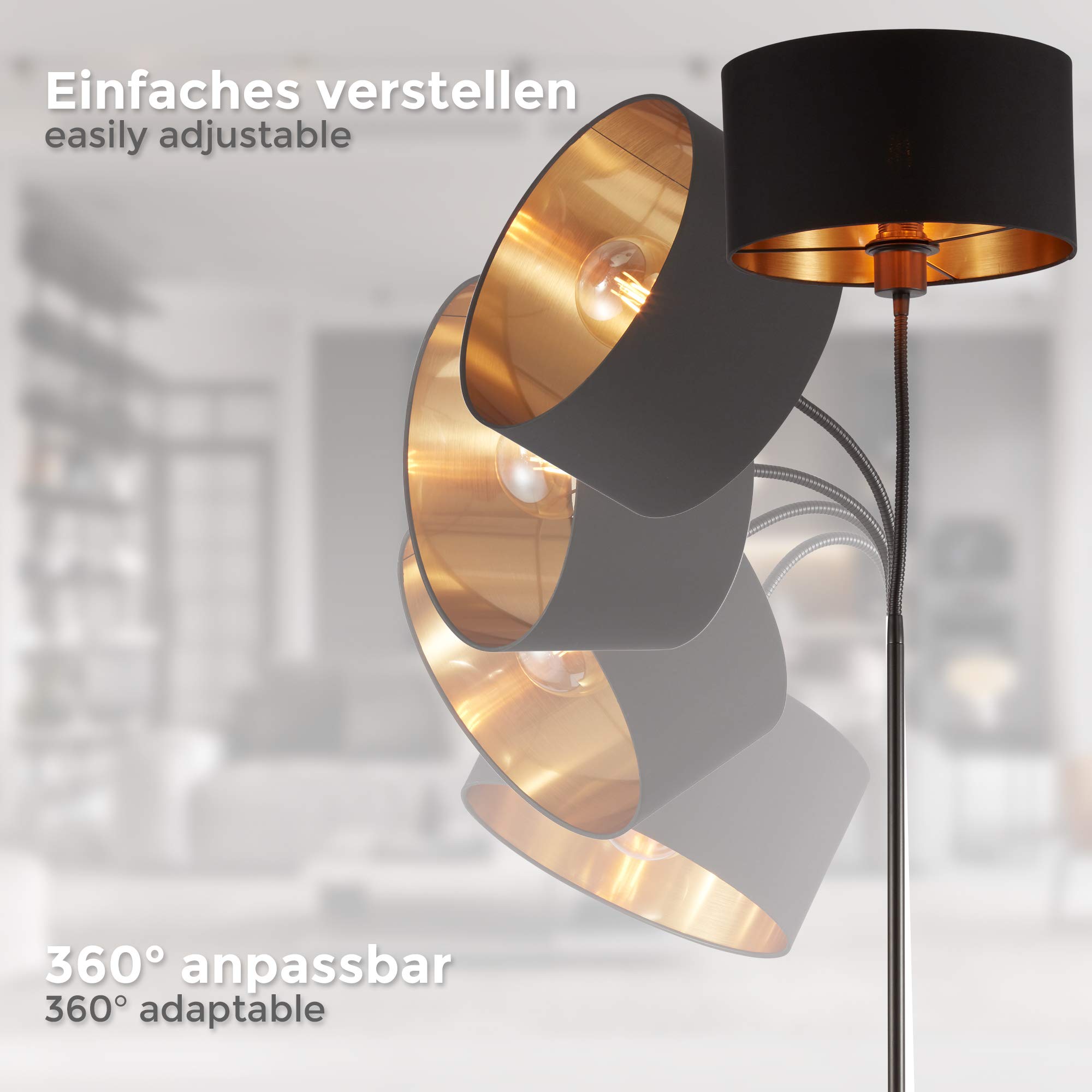 b-k-licht-stehlampe-vintage-bogenlampe-schwenkbar-mit-fussschalter-stoffschirm-2 image 5
