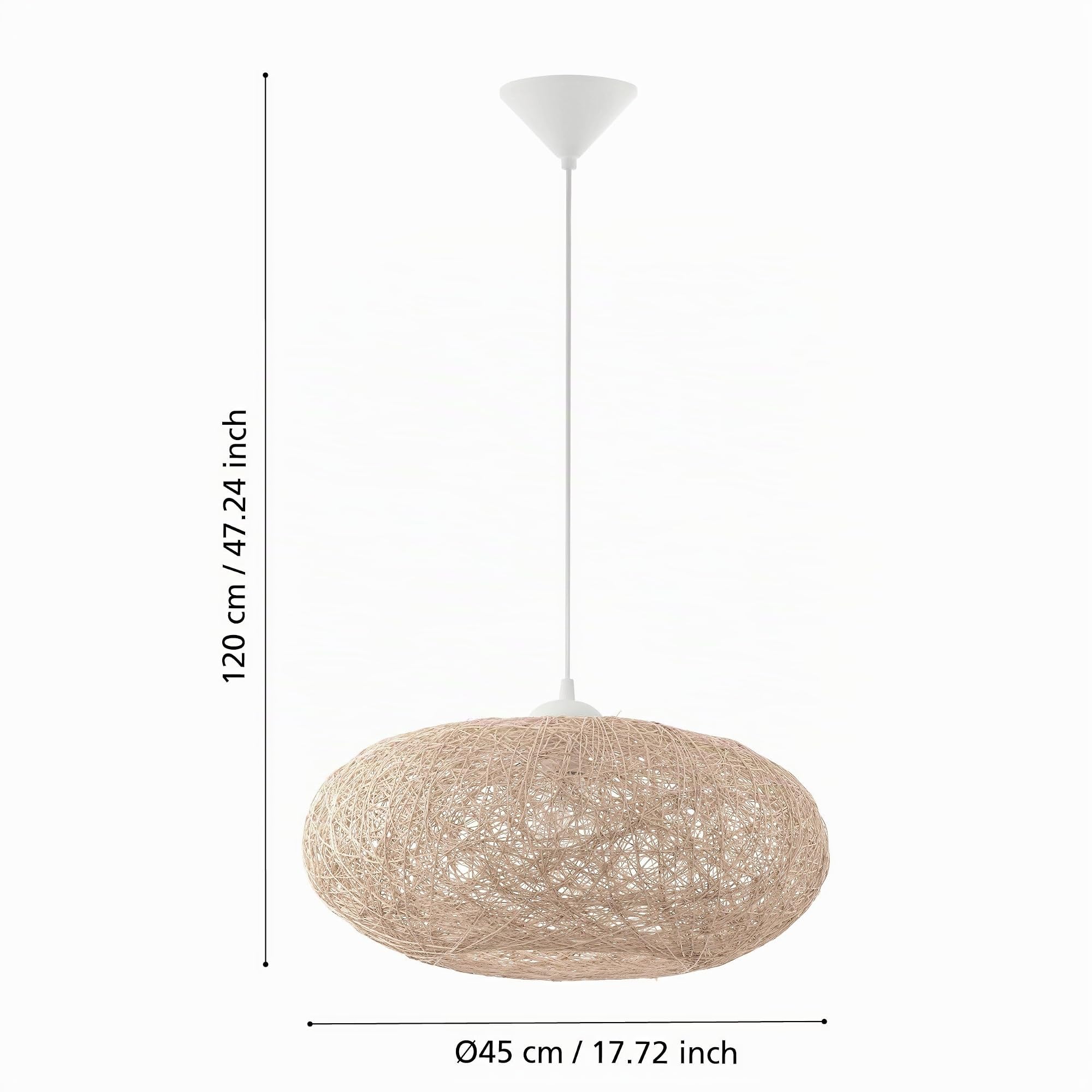 eglo-campilo-pendelleuchte-1-flammig-textil-faden-beige-e27-45-cm image 8