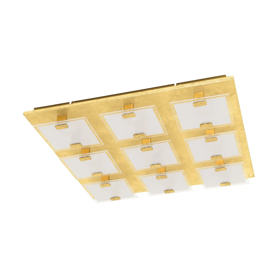 eglo-vicaro-1-led-deckenlampe-gold-47x47-cm-satiniertes-glas-warmwei image 1