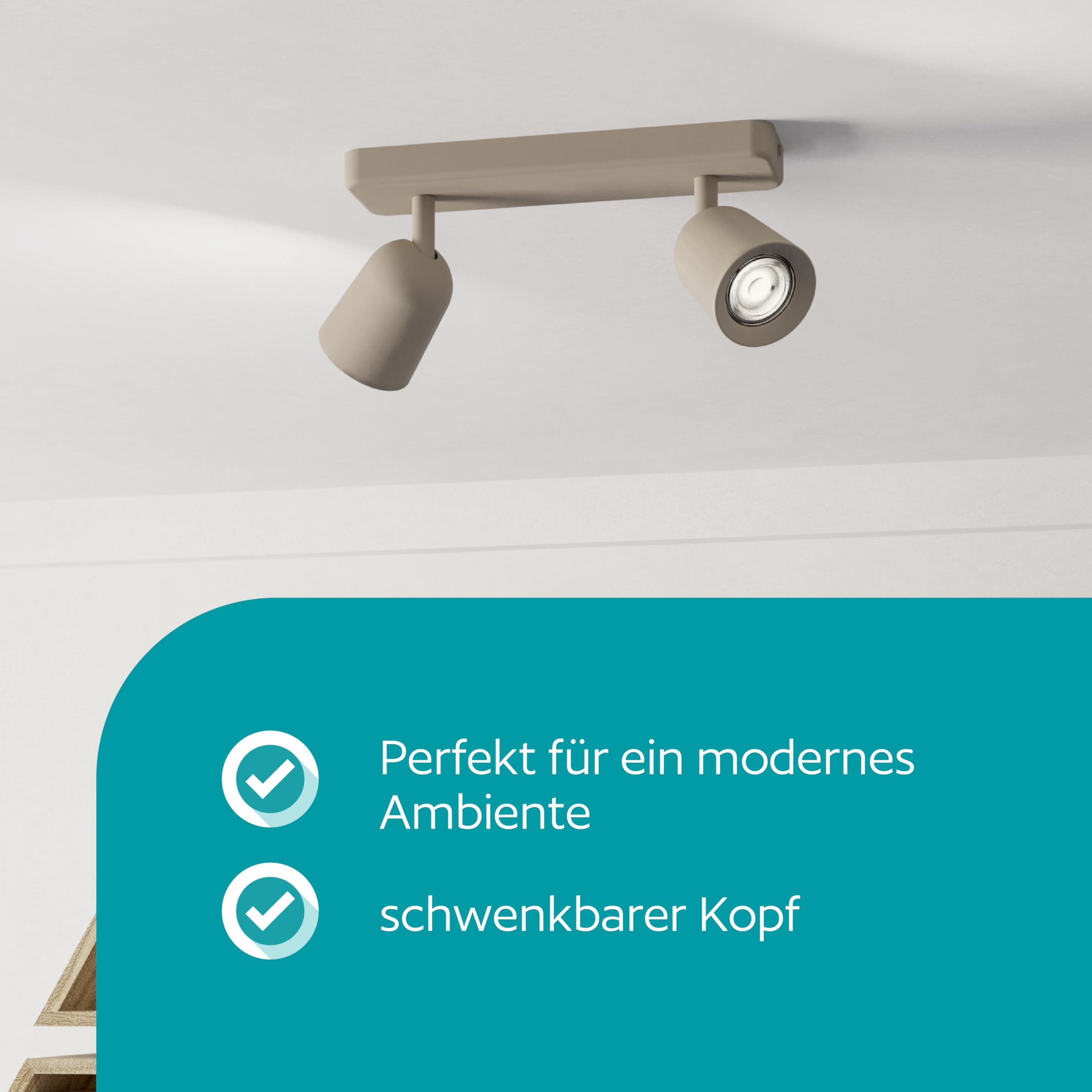 eglo-camaldoli-deckenlampe-2-flammig-spotbalken-sandfarben-30-cm-gu10 image 2