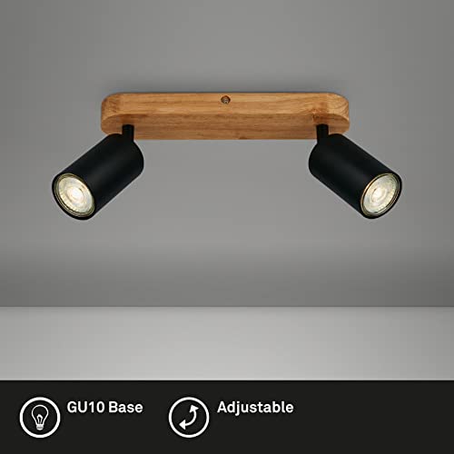 briloner-2922-025-deckenlampe-retro-2-flammig-schwarz-holz-gu10-spot image 7