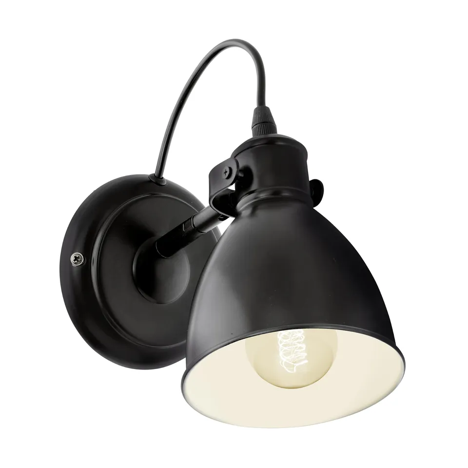 eglo-priddy-wandlampe-industrial-vintage-e27-schwarz-wei image 1