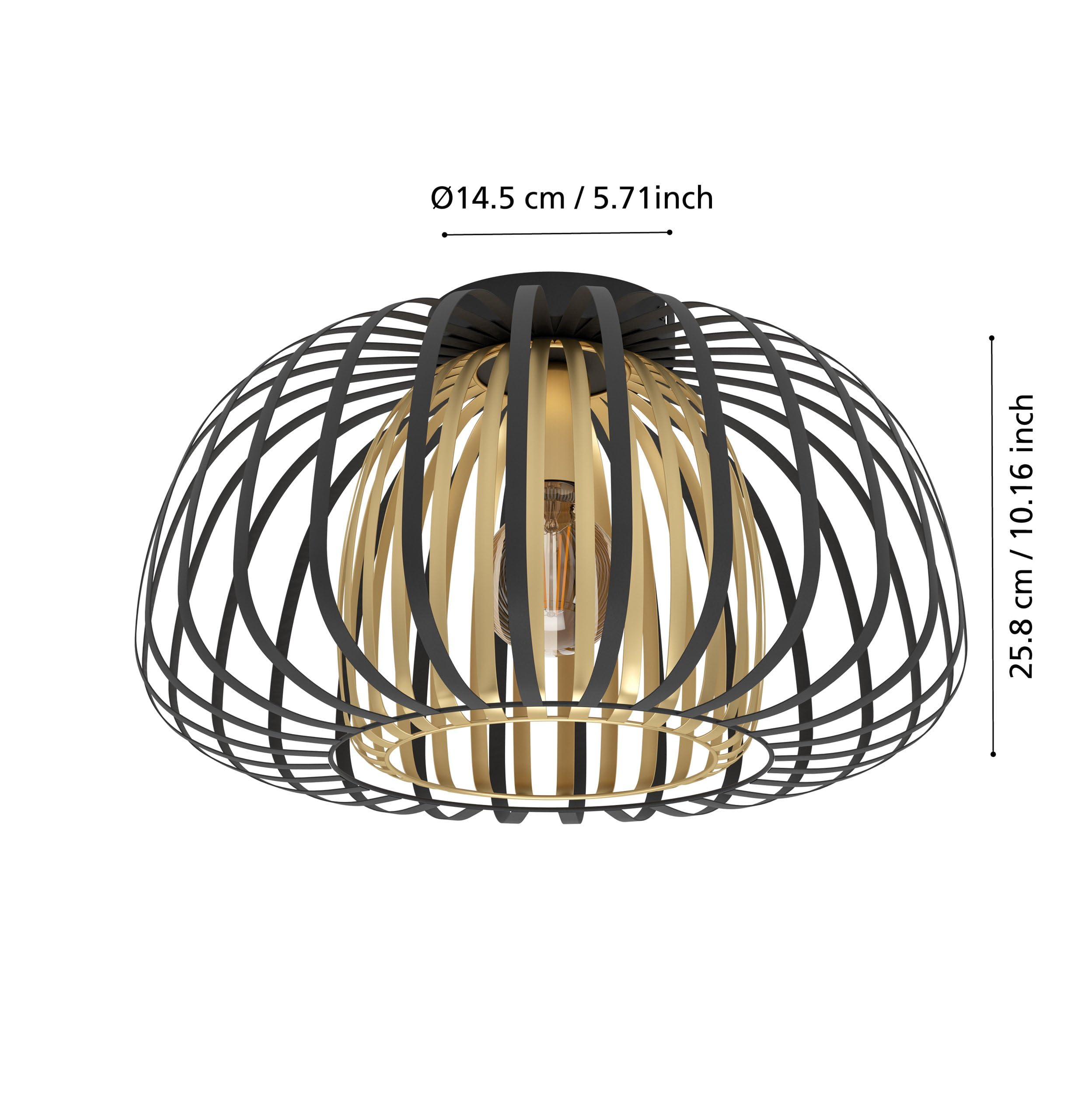 eglo-encinitos-deckenlampe-1-flammig-45-cm-schwarz-messing-e27 image 5