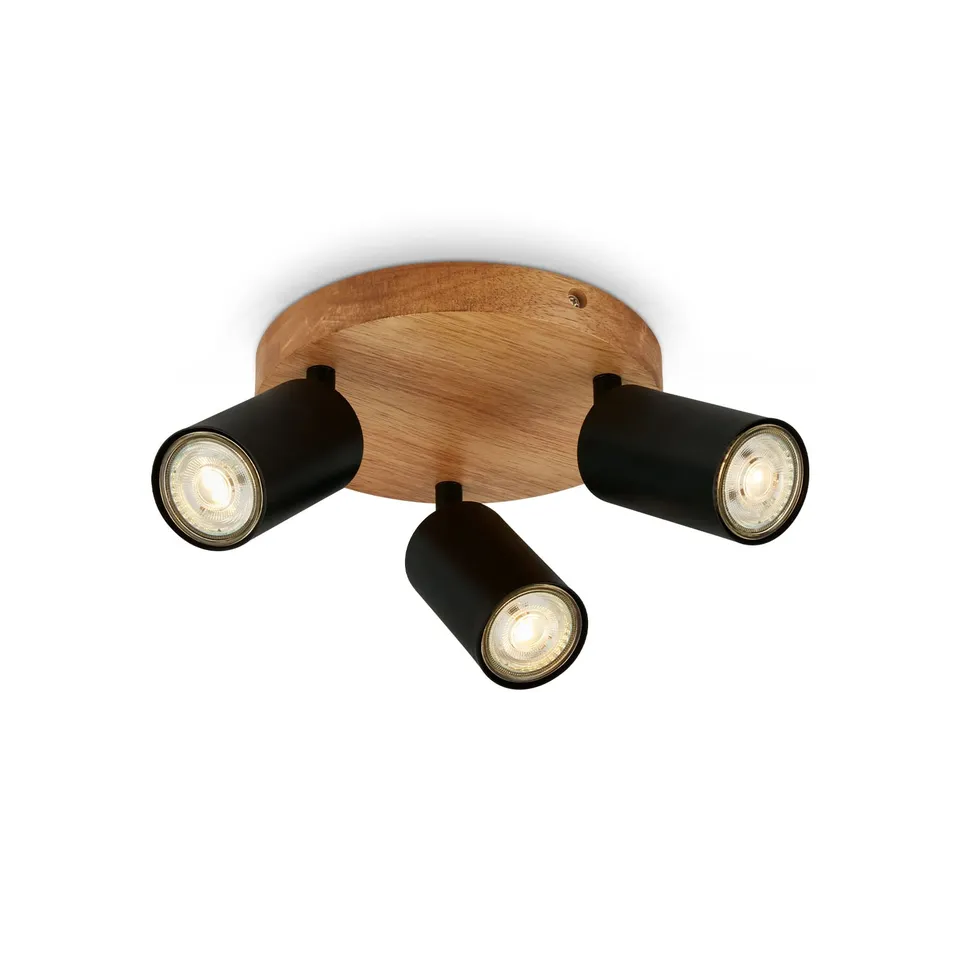 briloner-vintage-deckenleuchte-3-flammig-schwenkbar-holz-schwarz-gu10 image 1