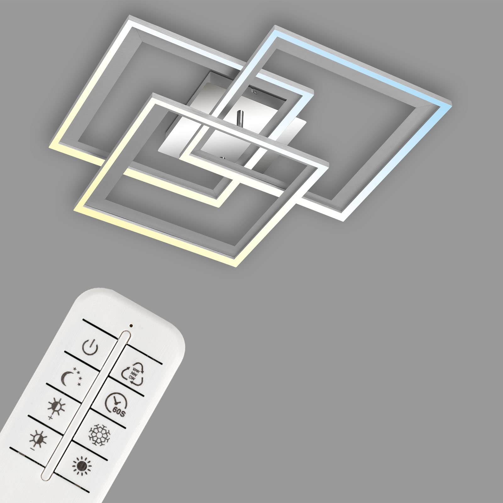 briloner-led-deckenleuchte-dimmbar-mit-fernbedienung-cct-chrom-alu-560x560x90-mm image 2