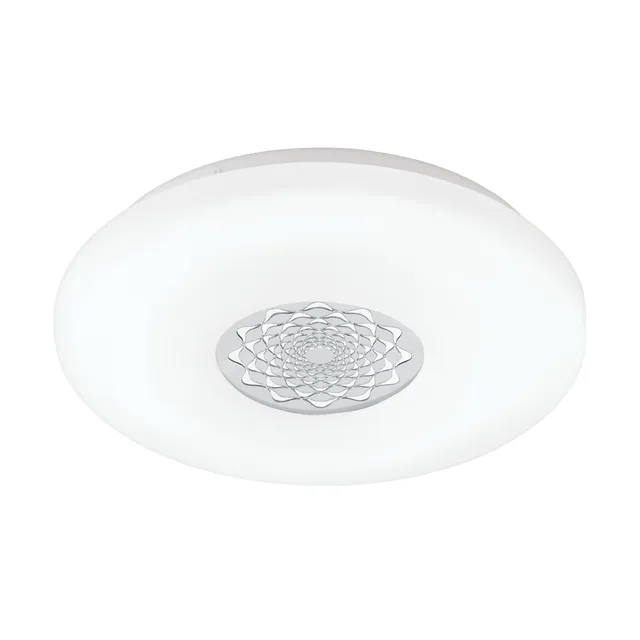 eglo-capasso-1-led-deckenlampe-rund-40-cm-wand-deckenleuchte-stahl-chrom-wei-mit image 1