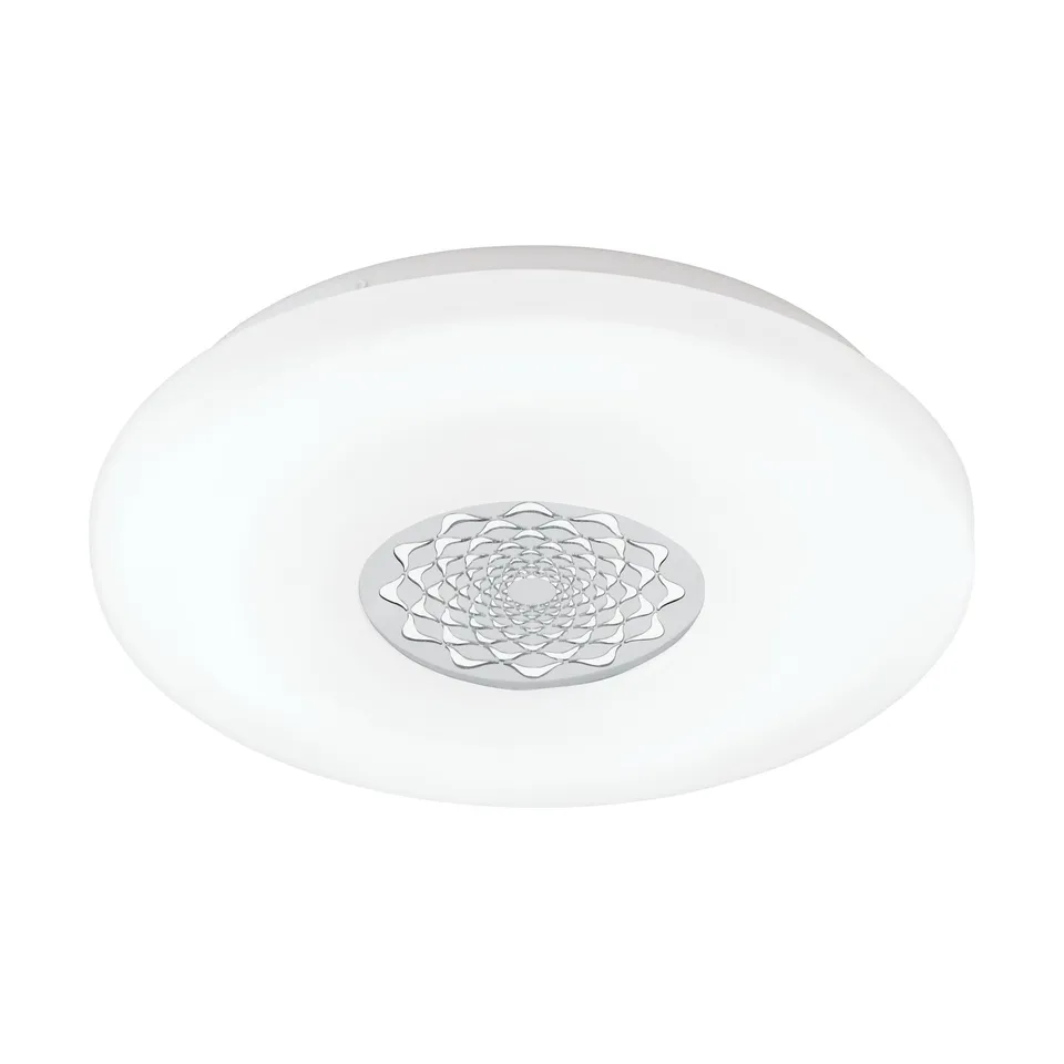 eglo-capasso-1-led-deckenlampe-rund-40-cm-wand-deckenleuchte-stahl-chrom-wei-mit image 1