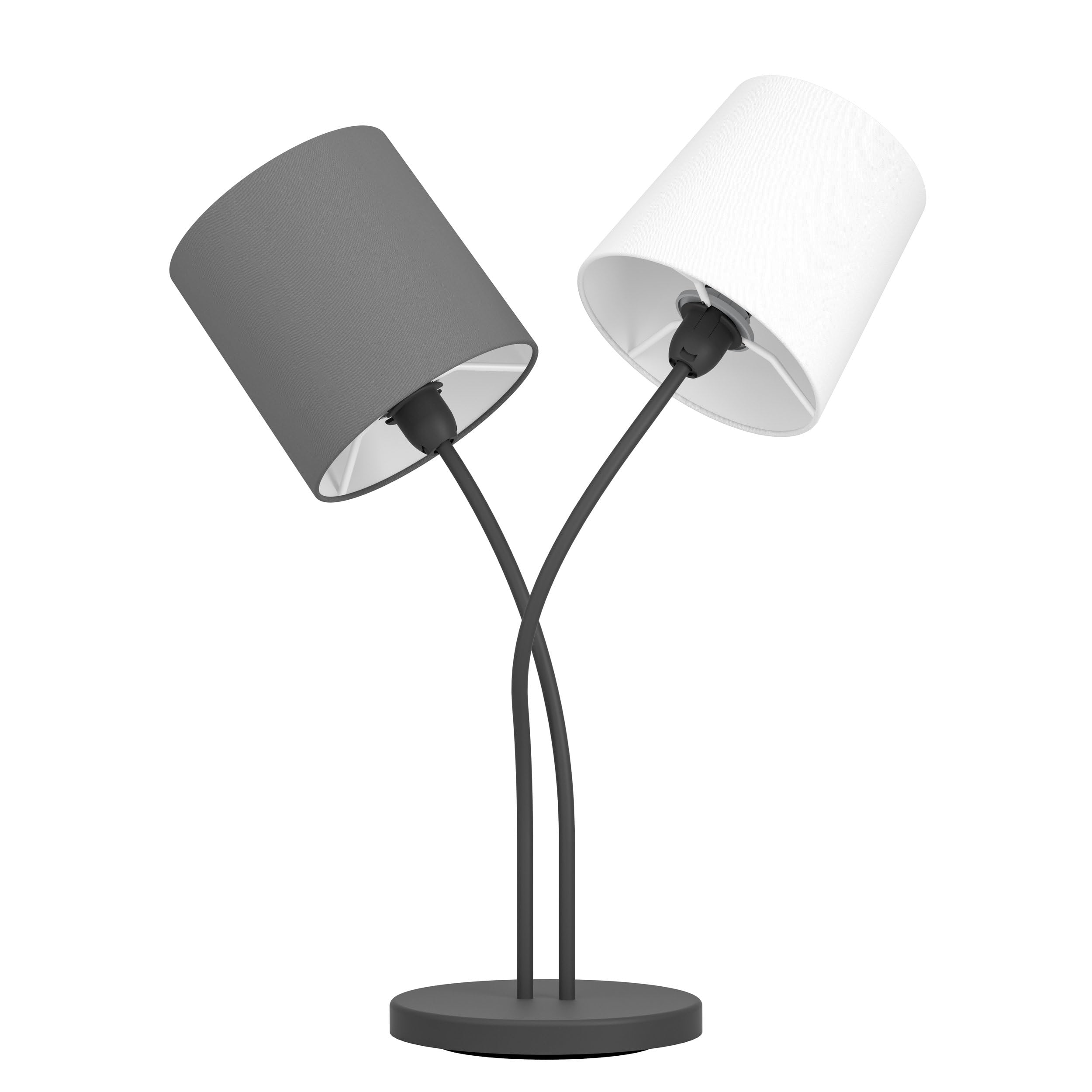 eglo-almeida-tischlampe-2-flammig-textil-schwarz-anthrazit-wei-e14 image 2