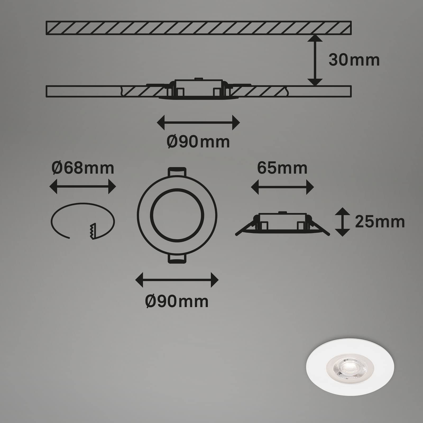 briloner-4er-set-led-einbaustrahler-ip44-wei-4-9w image 6