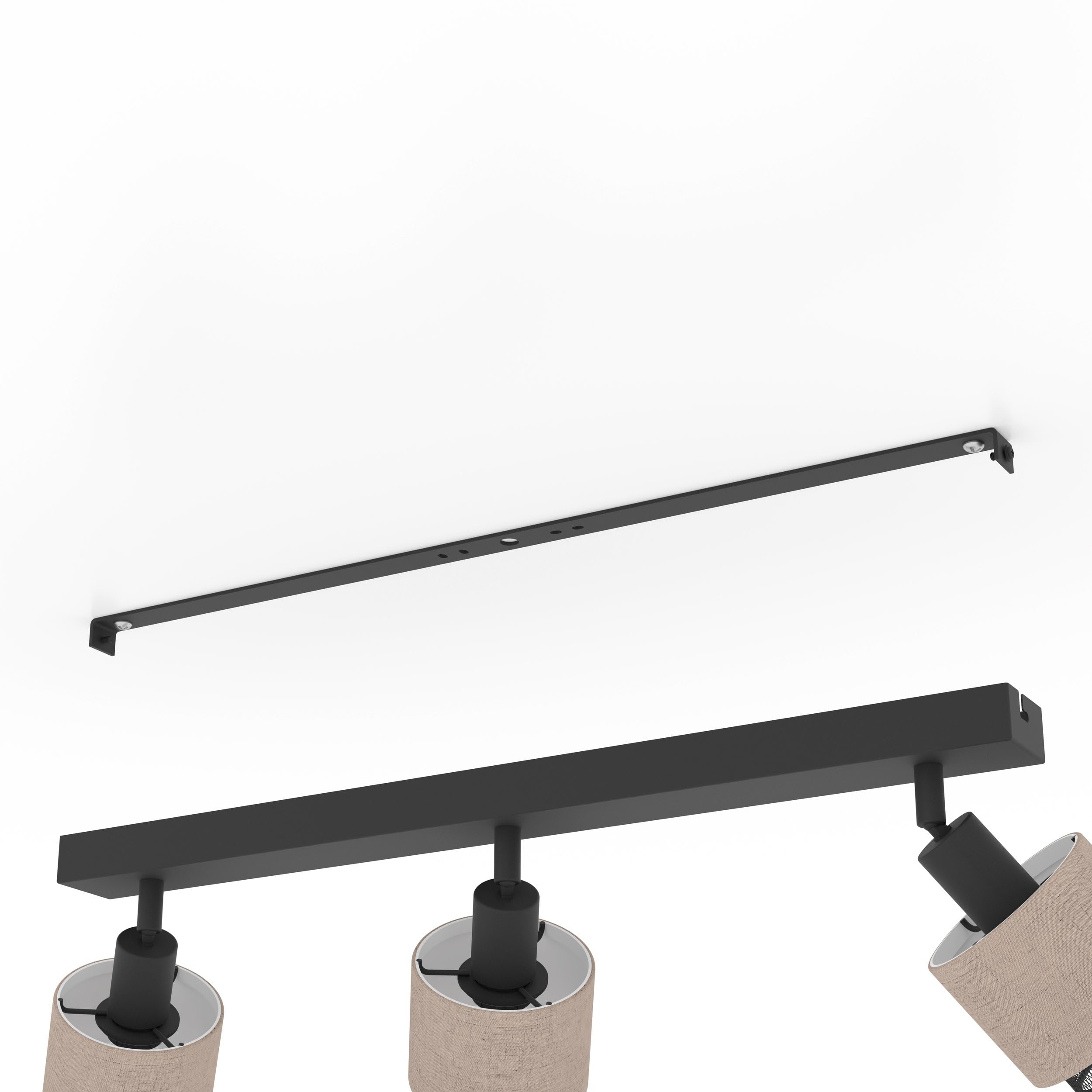 eglo-rosley-3-fach-deckenstrahler-deckenlampe-e14-schwenkbar-textil-natur-metall image 5