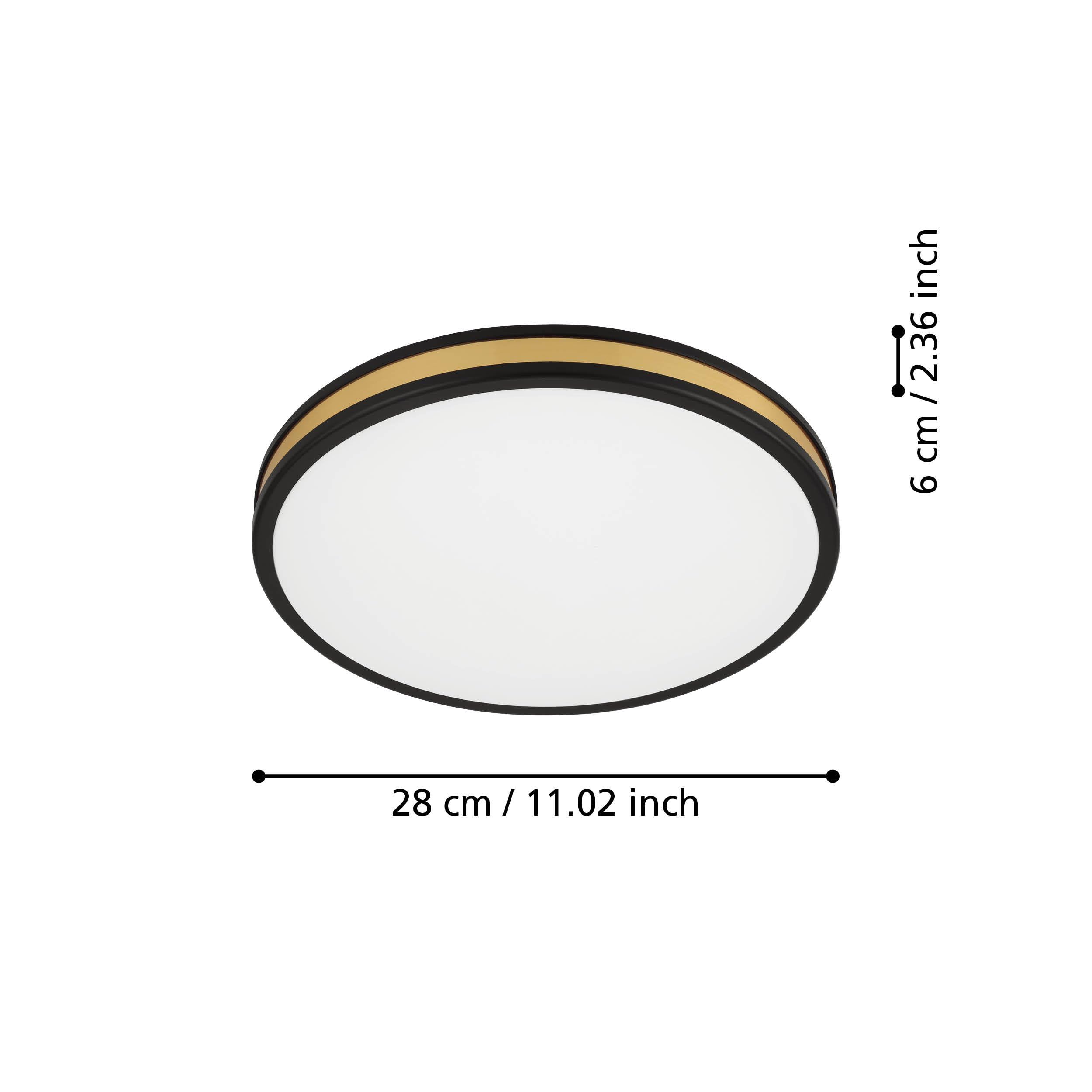 eglo-pescaito-led-decken-und-wandleuchte-28-cm-schwarz-gold-3000k image 4
