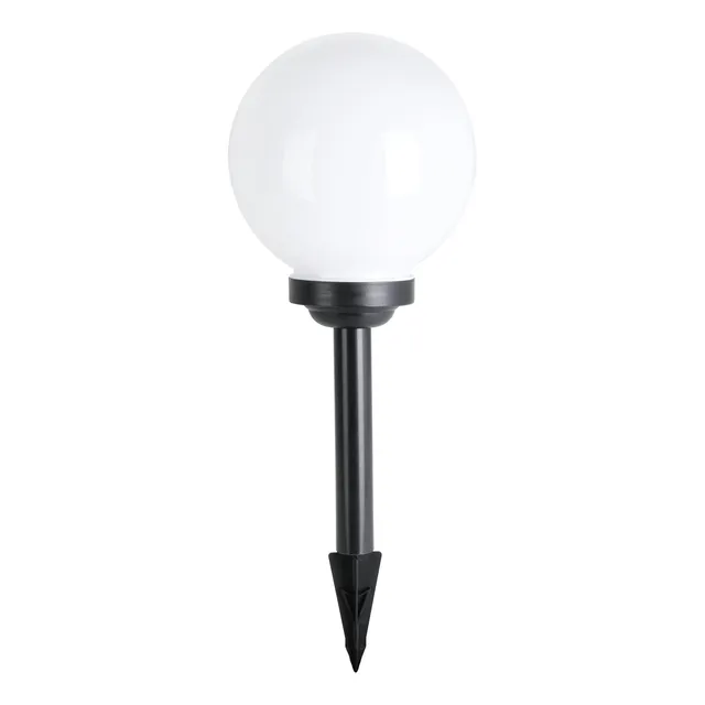 eglo-puglia-led-solar-kugel-20-cm-mit-erdspie-schwarz-wei-ip44 image 1