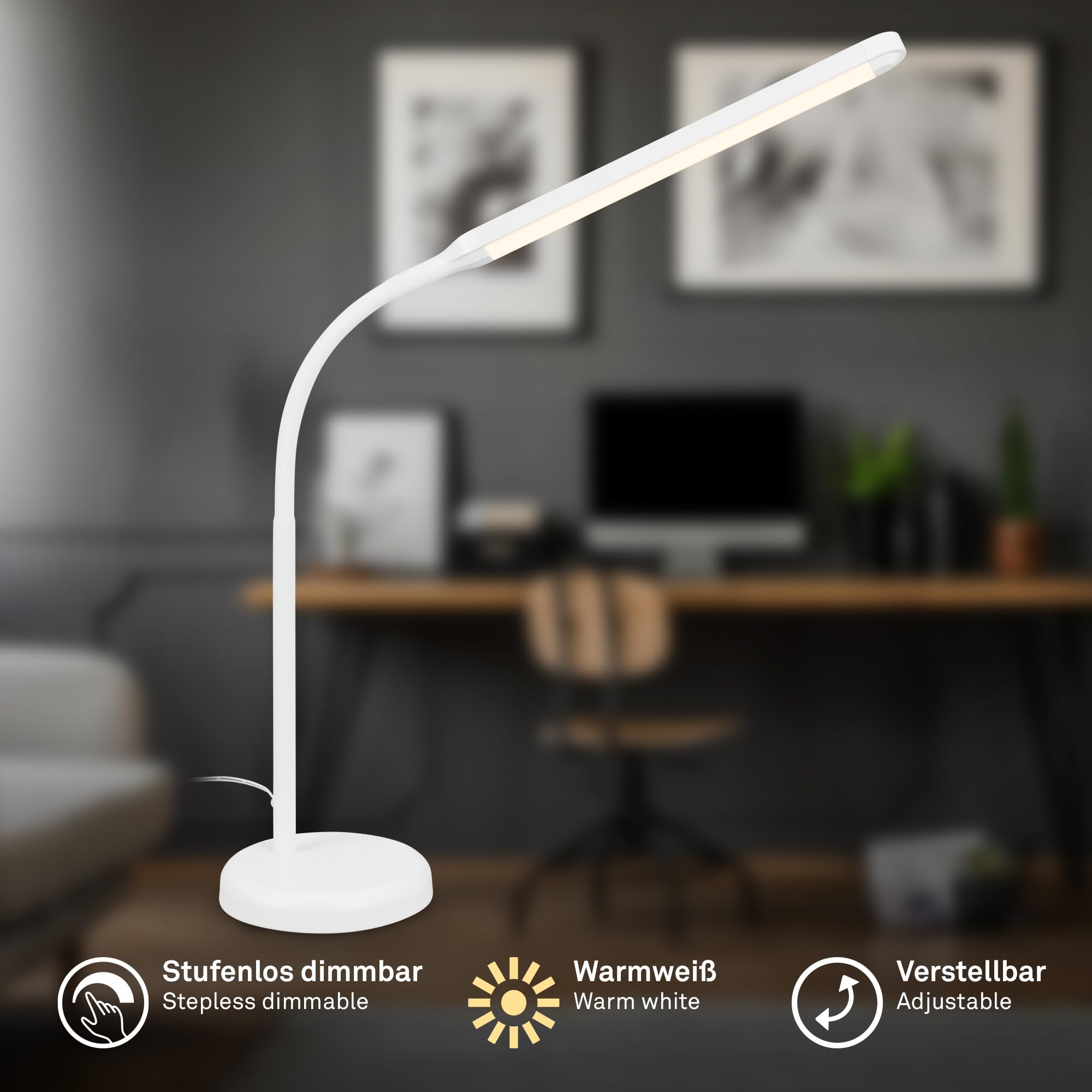 briloner-led-schreibtischlampe-touch-dimmbar-schwenkbar-wei-usb-c image 2