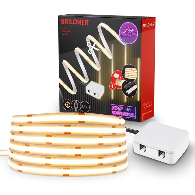 briloner-pimp-your-panel-cob-led-streifen-starterset-3000k-warmwei-2-6m image 1