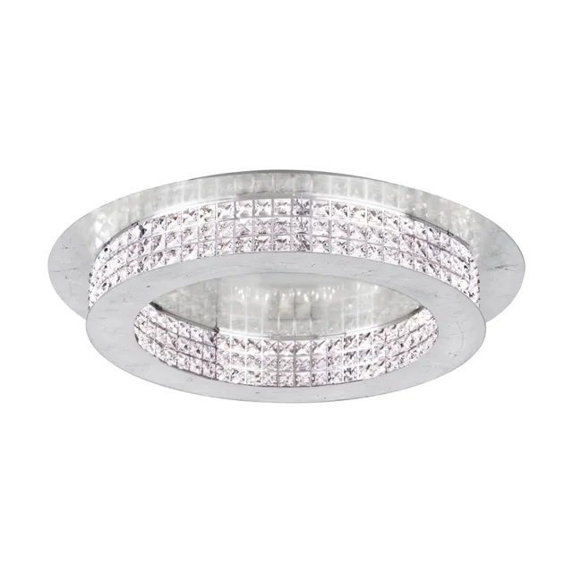 eglo-principe-led-deckenlampe-70-cm-dimmbar-stahl-silber-brillantglas-klar image 1