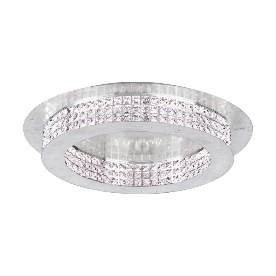 eglo-principe-led-deckenlampe-70-cm-dimmbar-stahl-silber-brillantglas-klar image 1