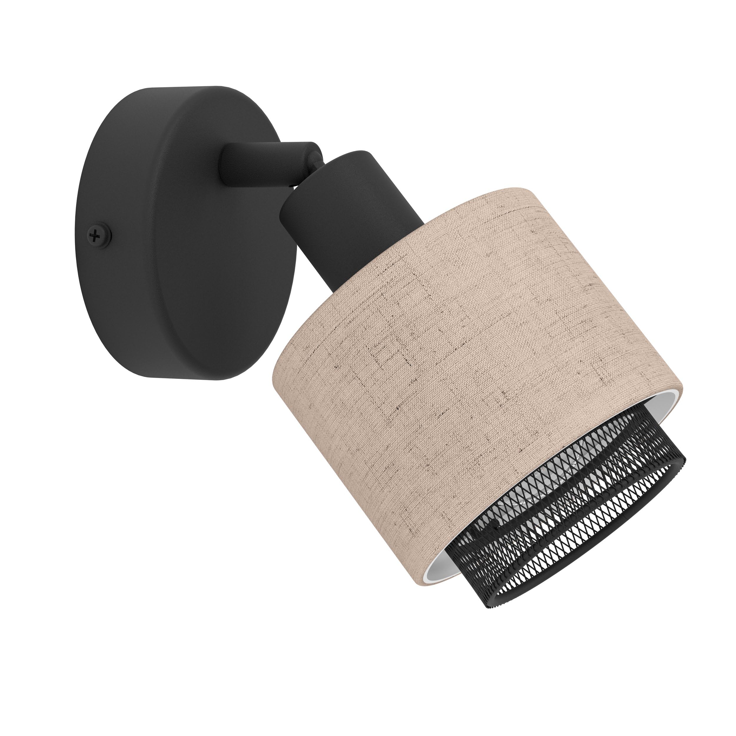 eglo-rosley-3-fach-deckenstrahler-deckenlampe-e14-schwenkbar-textil-natur-metall image 7