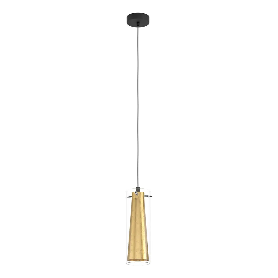 eglo-pinto-gold-pendellampe-e27-schwarz-gold-glas-11-cm image 1