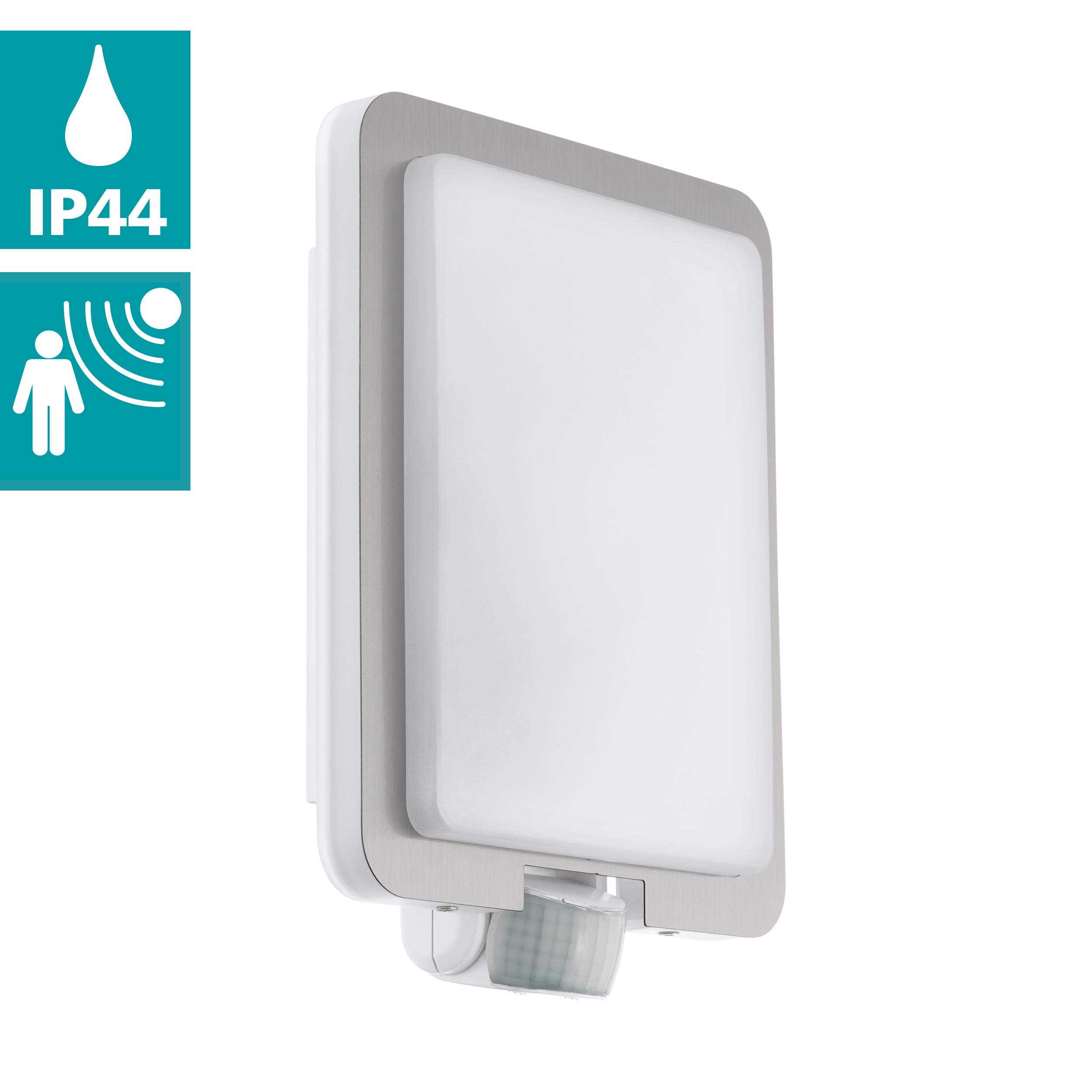 eglo-mussotto-au-en-wandleuchte-mit-bewegungsmelder-sensor-ip44-silber-wei-e27 image 2