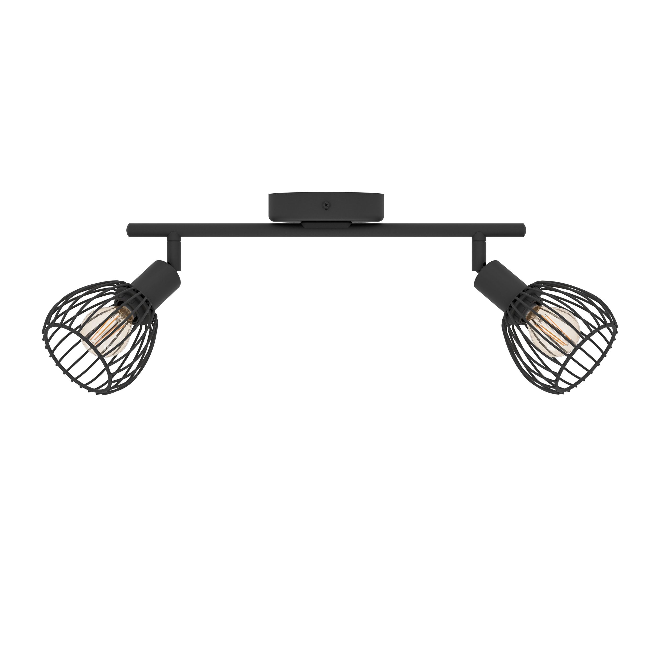 eglo-sonnino-2-fach-deckenstrahler-industrial-deckenspots-schwarz-schwenkbar-e14 image 2