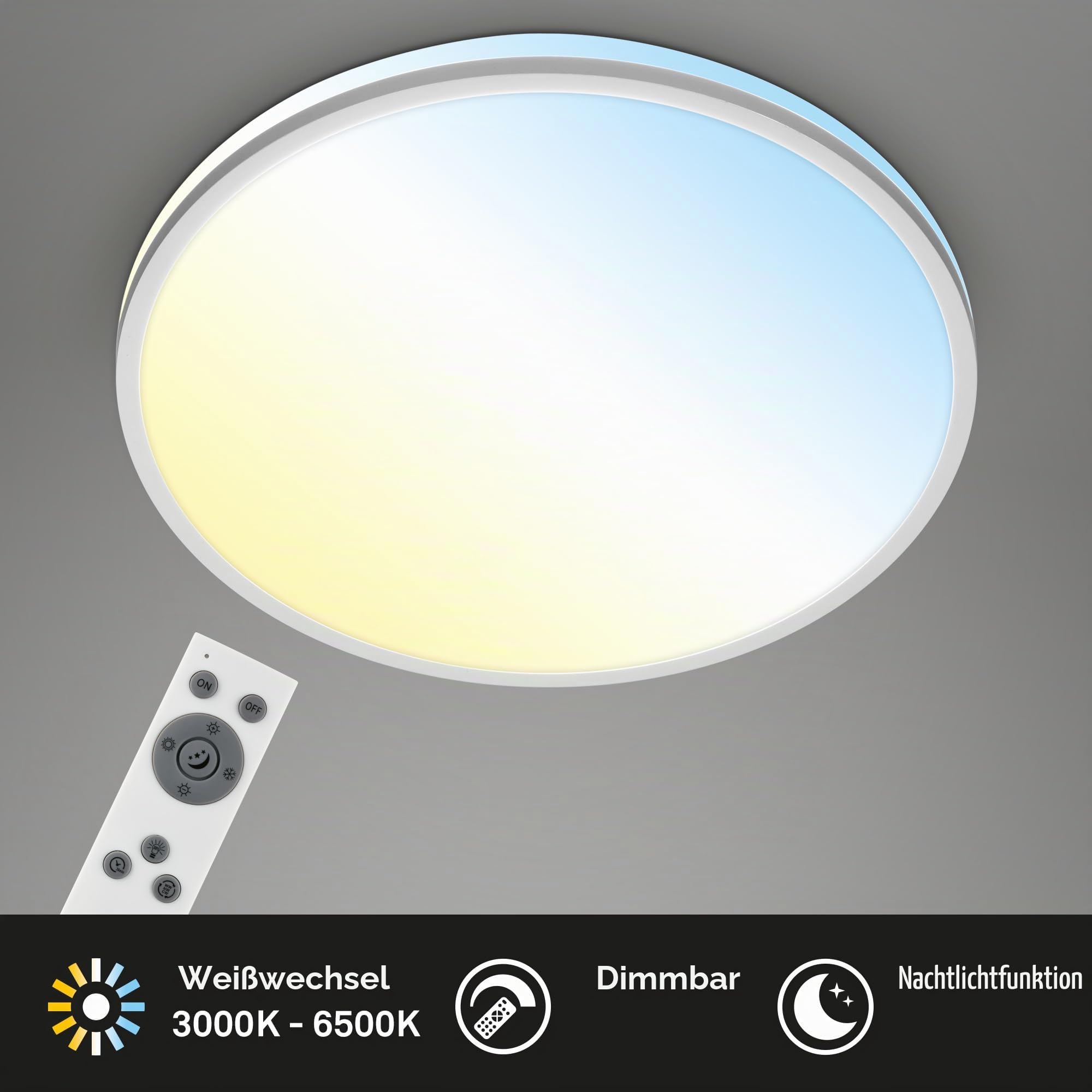 briloner-led-deckenleuchte-rund-dimmbar-mit-fernbedienung-3000-6500k-chrom-matt- image 2