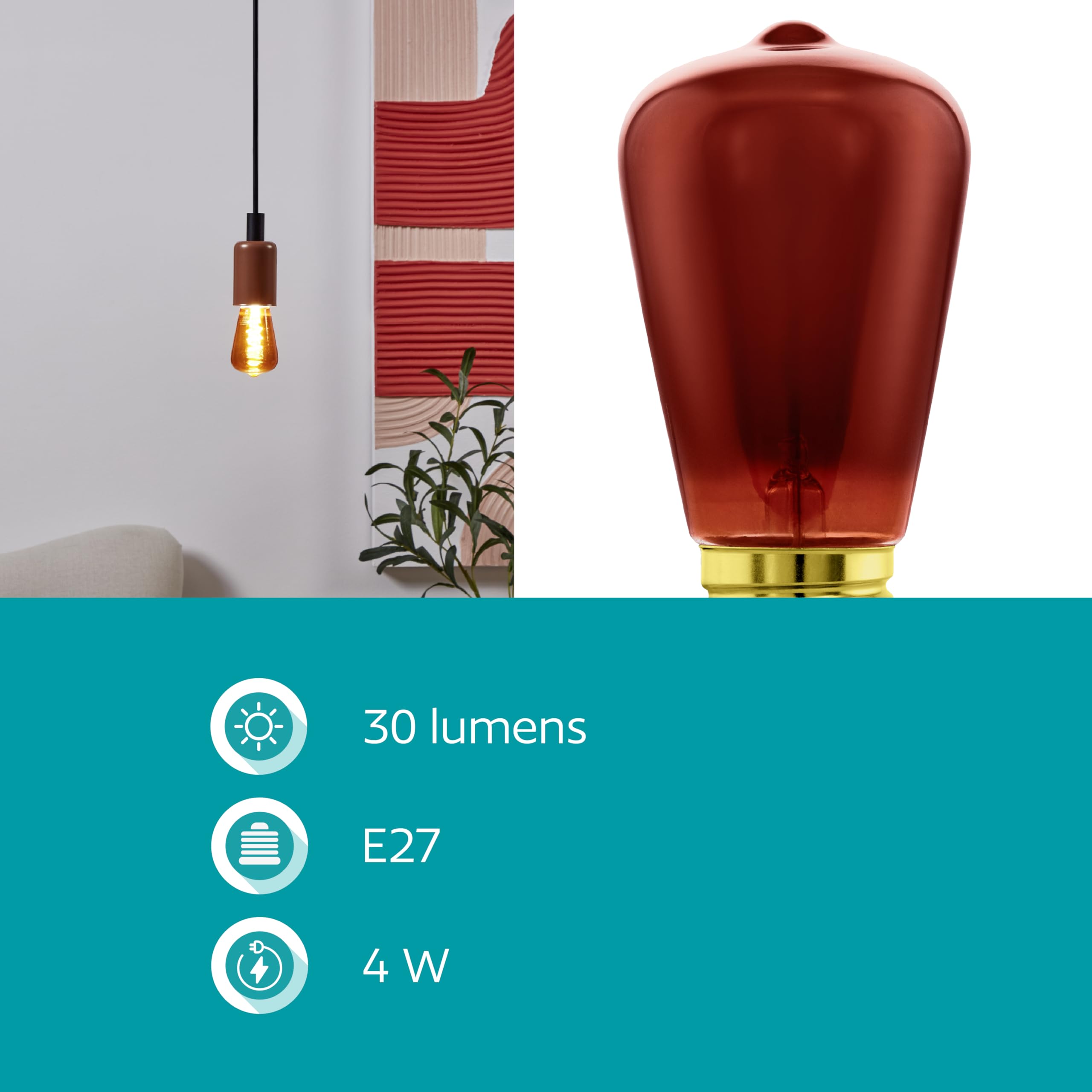 eglo-spiral-led-gl-hbirne-e27-st48-kupfer-vintage-4w-2000k image 3