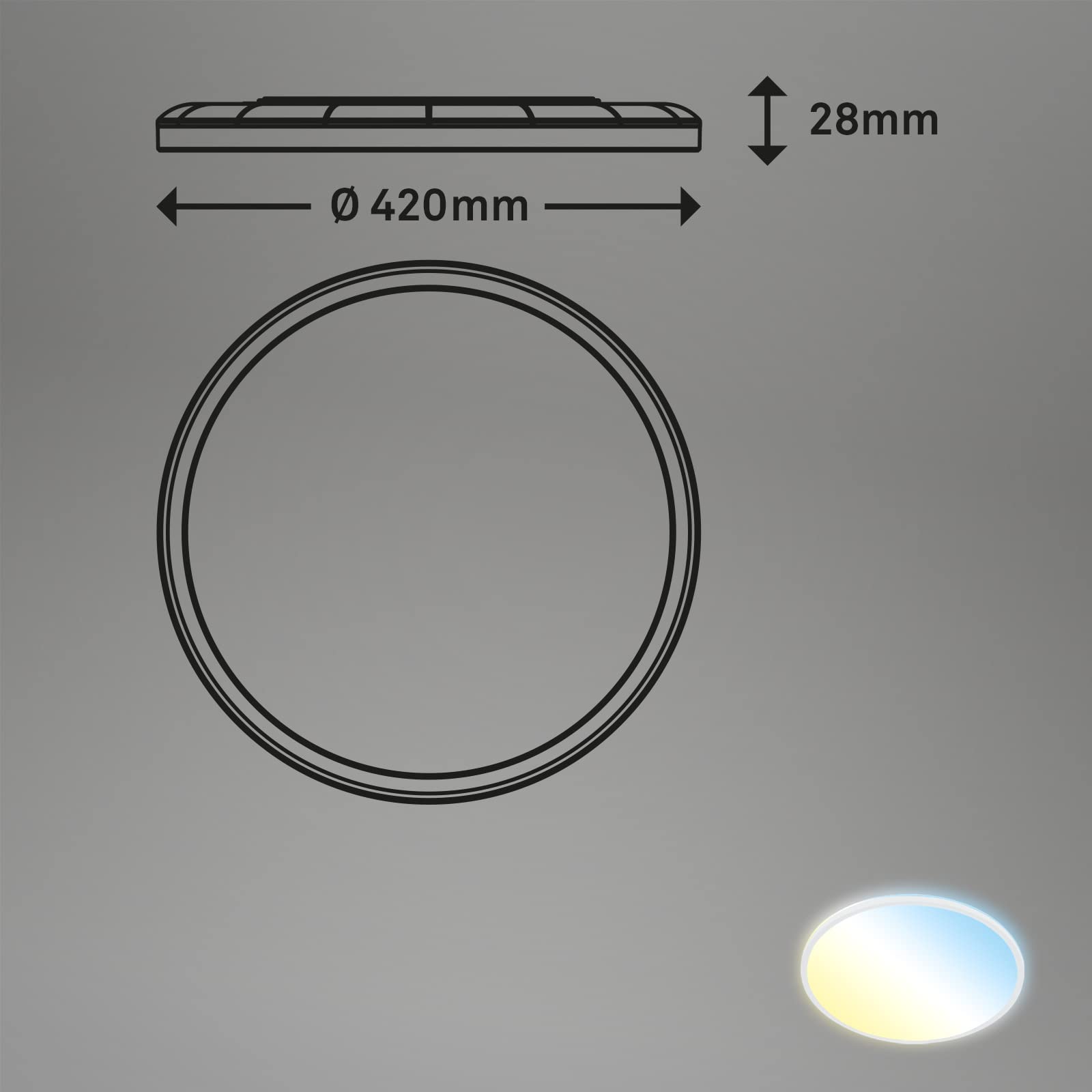 briloner-led-deckenlampe-flach-42-cm-wei-mit-fernbedienung-22w-3000-lm image 8