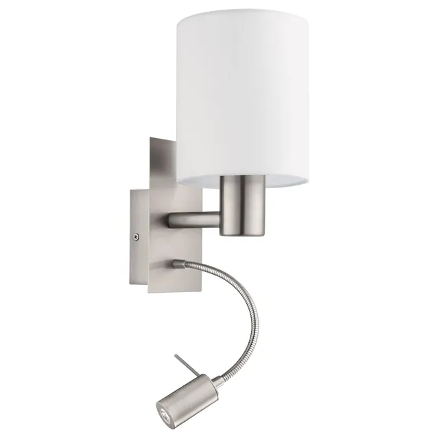 eglo-pasteri-wandlampe-2-flammig-textil-wei-led-leselicht-e27 image 1