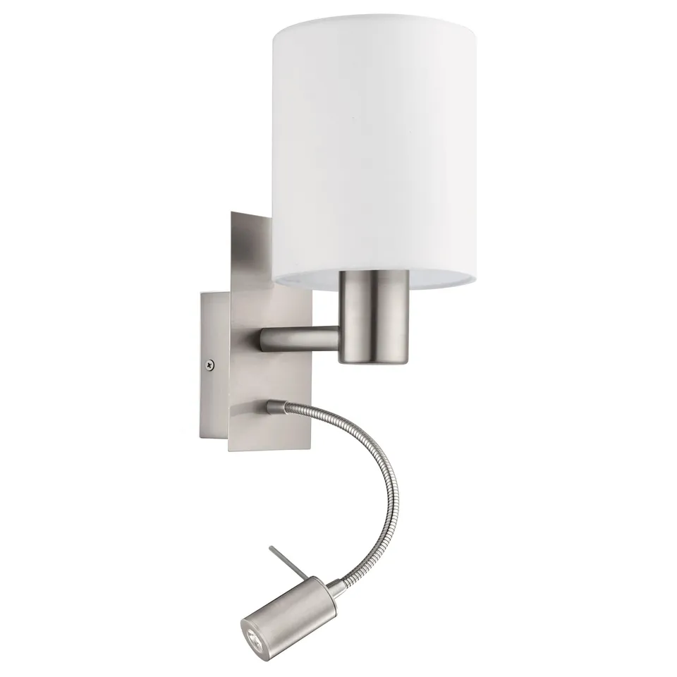 eglo-pasteri-wandlampe-2-flammig-textil-wei-led-leselicht-e27 image 1
