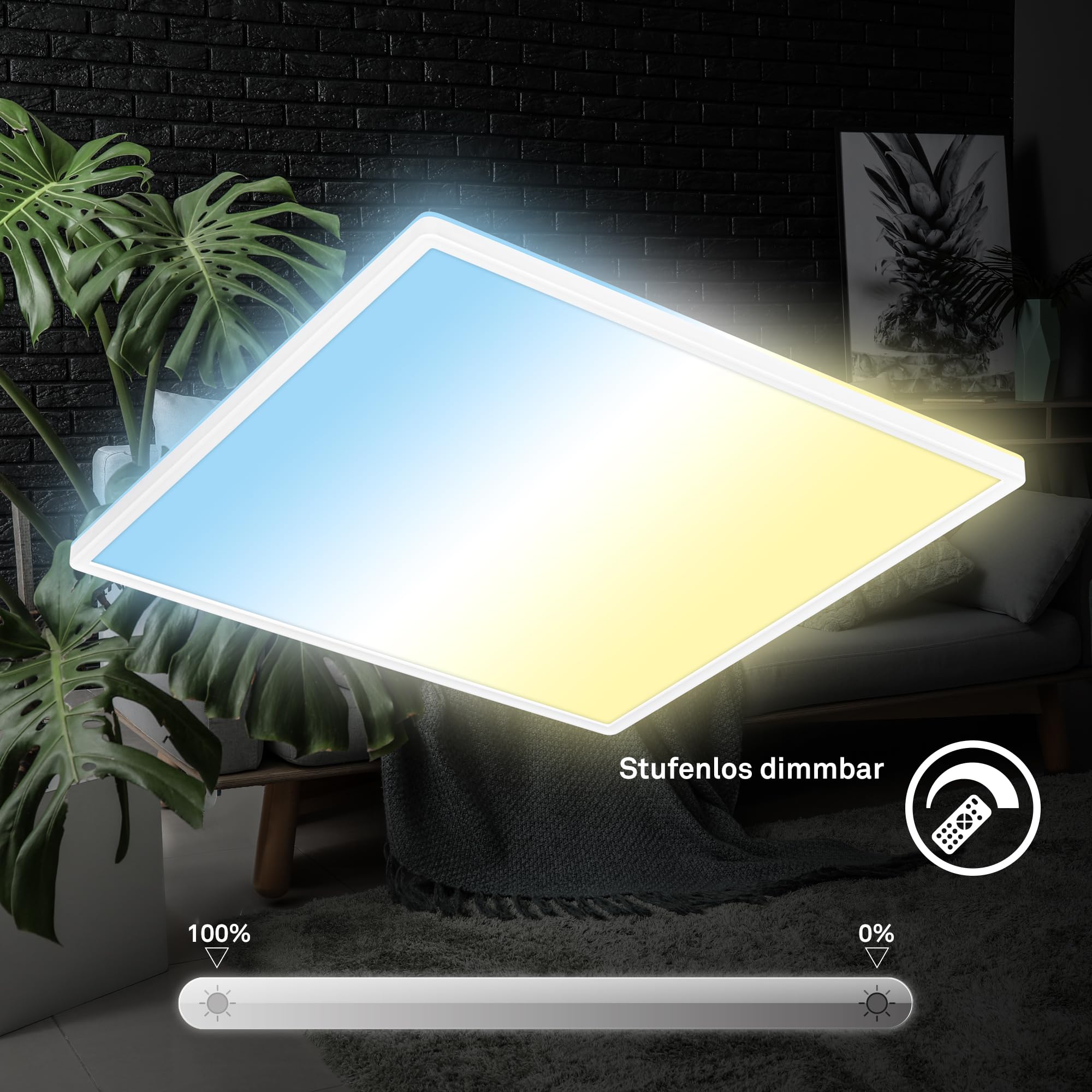 briloner-led-deckenlampe-flach-56-x-56-cm-dimmbar-mit-fernbedienung-wei image 5