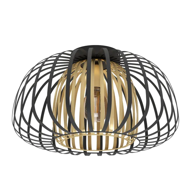 eglo-encinitos-deckenlampe-1-flammig-45-cm-schwarz-messing-e27 image 1