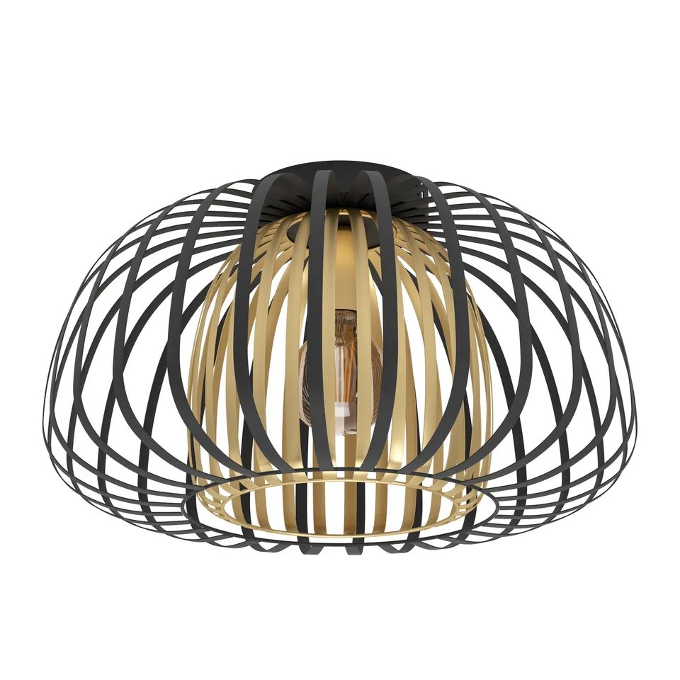 eglo-encinitos-deckenlampe-1-flammig-45-cm-schwarz-messing-e27 image 1