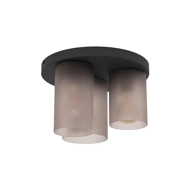 eglo-colomera-deckenlampe-35-cm-schwarz-rauchglas-3x-e27 image 1