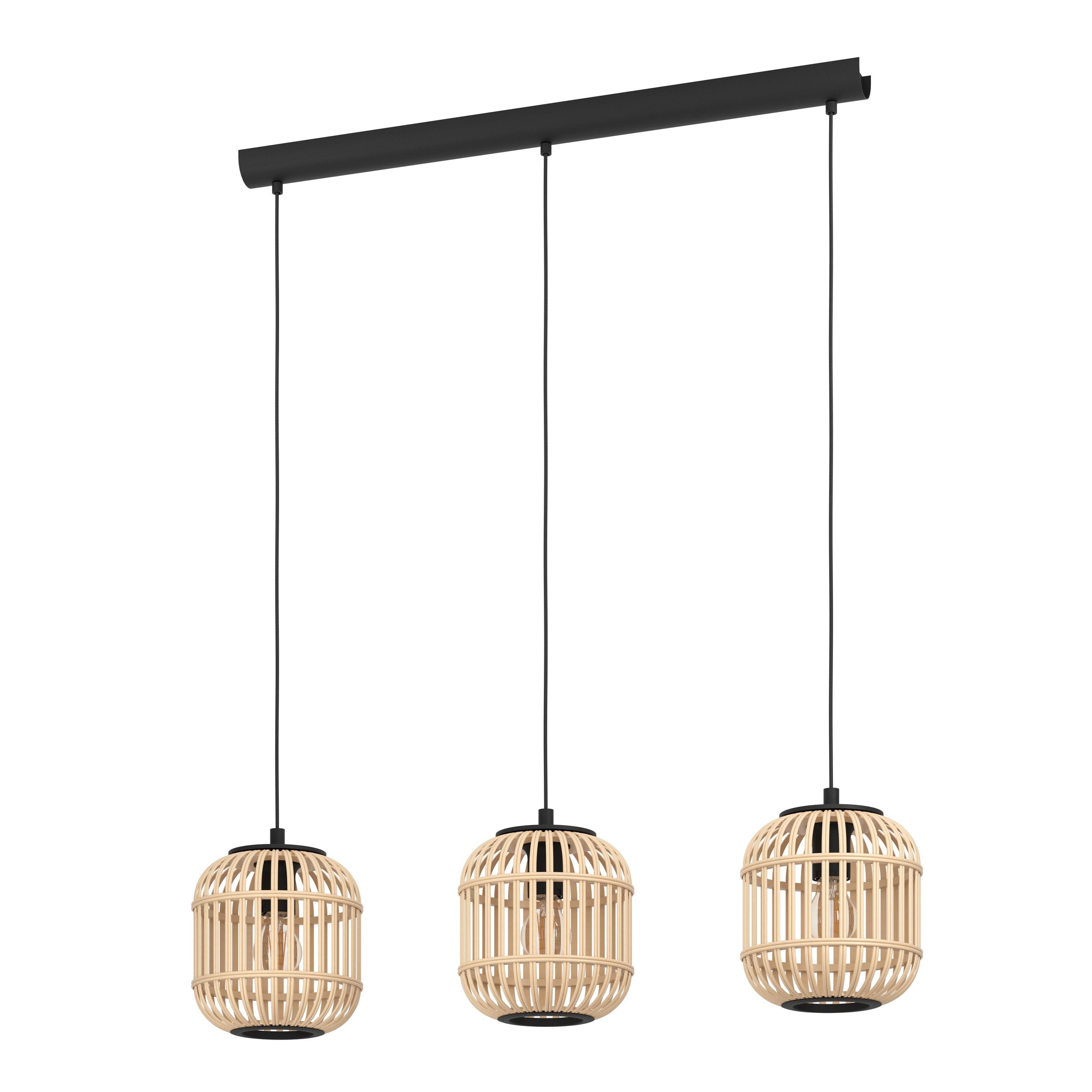 eglo-bordesley-pendelleuchte-e27-1-flammig-bambus-natur-stahl-schwarz-34-cm image 8