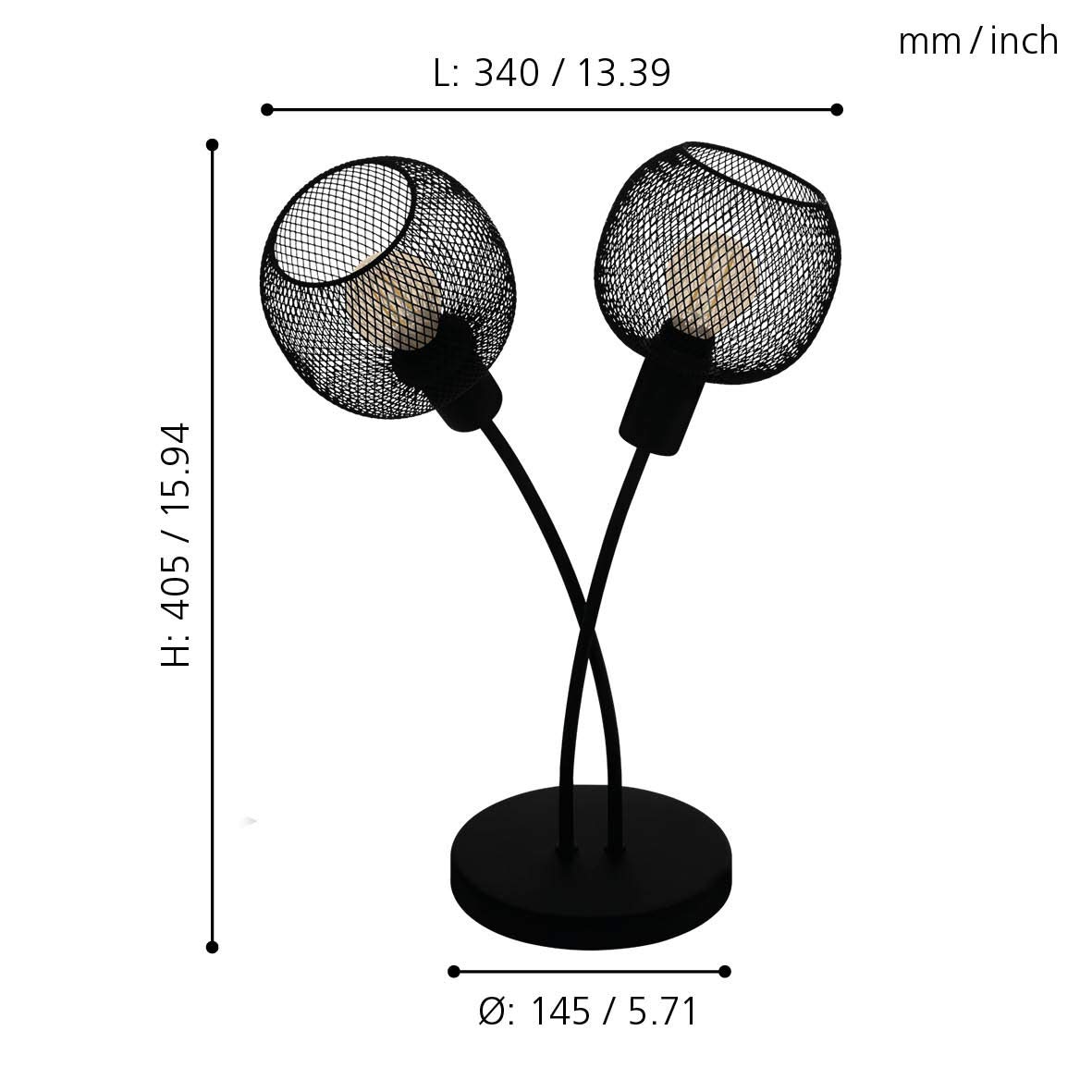 eglo-wrington-1-tischlampe-tischleuchte-vintage-industrial-schwarz-e14 image 2