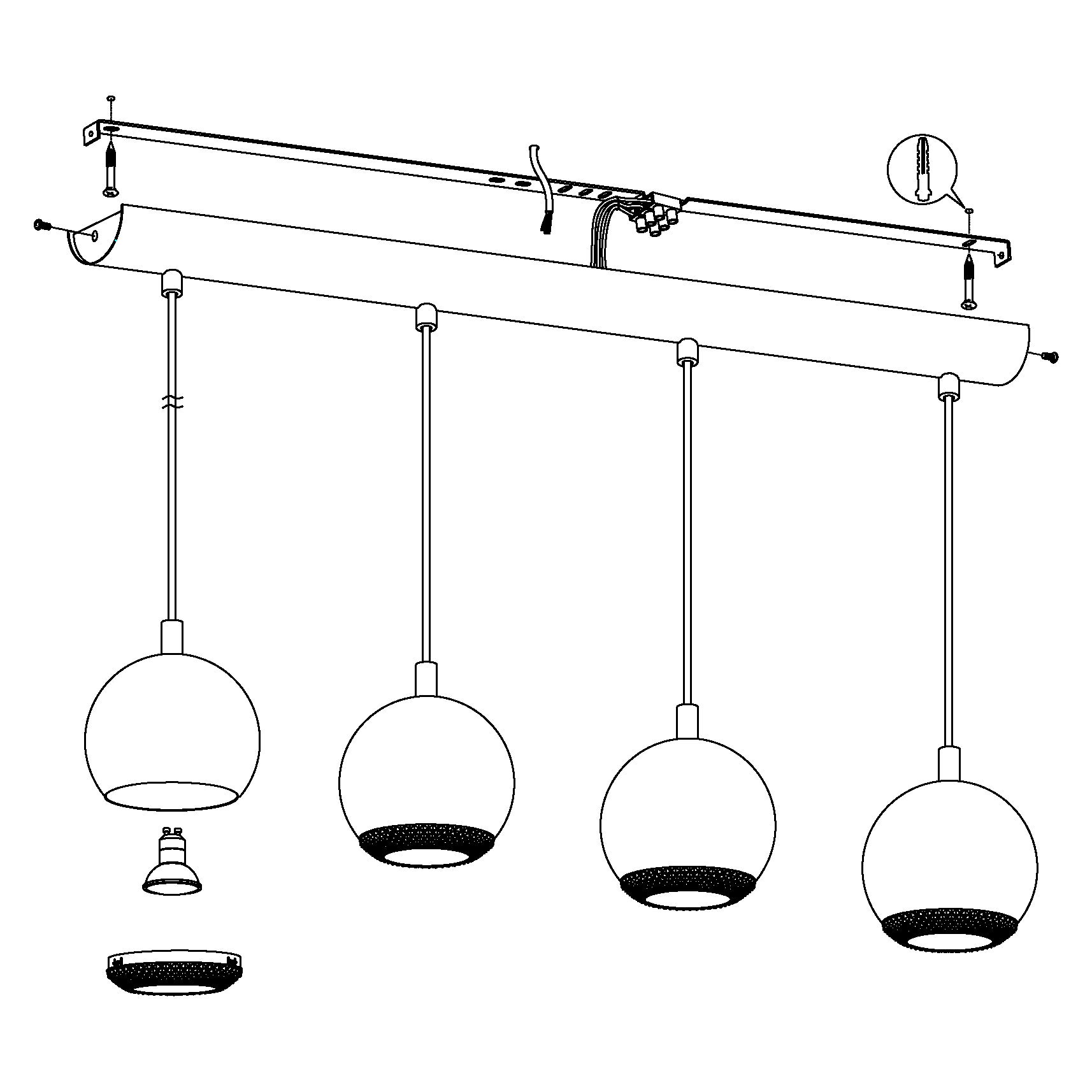 eglo-conessa-4-flammige-led-pendelleuchte-gu10-chrom-klar-101-cm image 6
