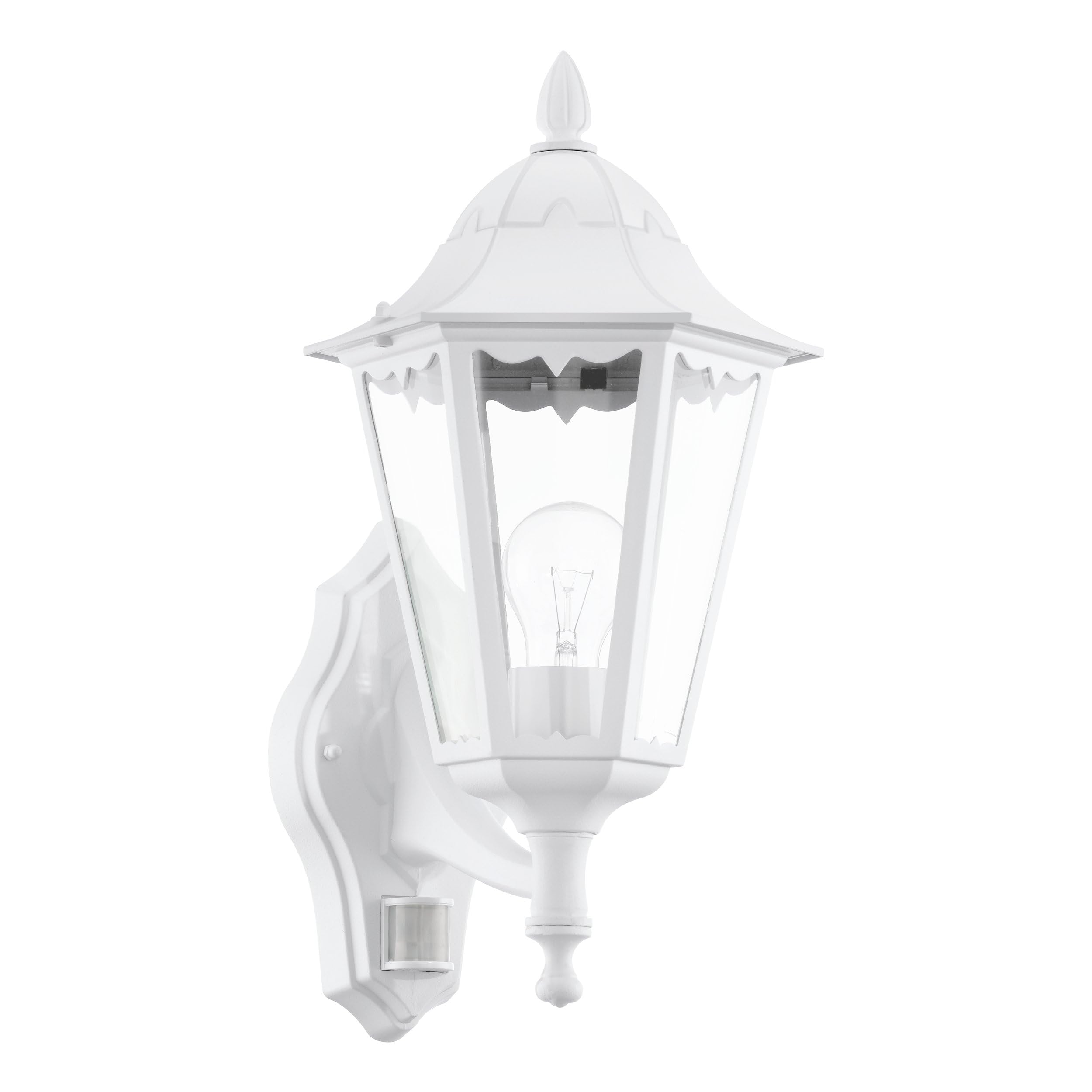 eglo-navedo-1-flammige-au-en-wandlampe-mit-bewegungsmelder-wei-e27-ip44 image 1