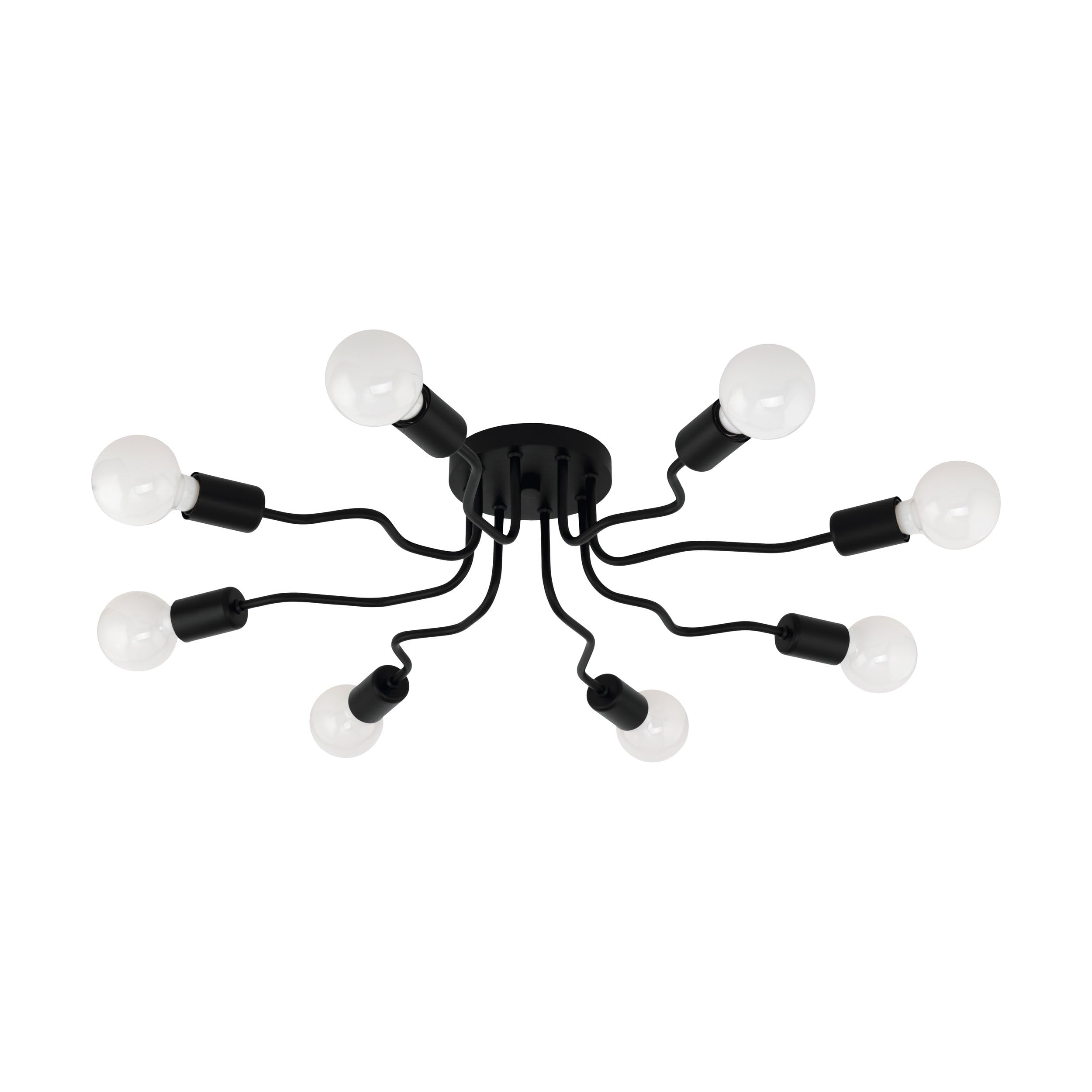 eglo-orazio-deckenlampe-8-flammig-deckenleuchte-stahl-schwarz-e27-68-cm image 1