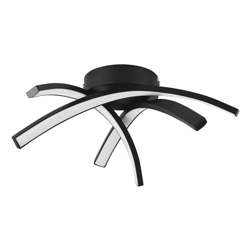 eglo-destro-e-led-deckenleuchte-37-cm-schwarze-deckenlampe-f-r-k-che-flur-und-b- image 2