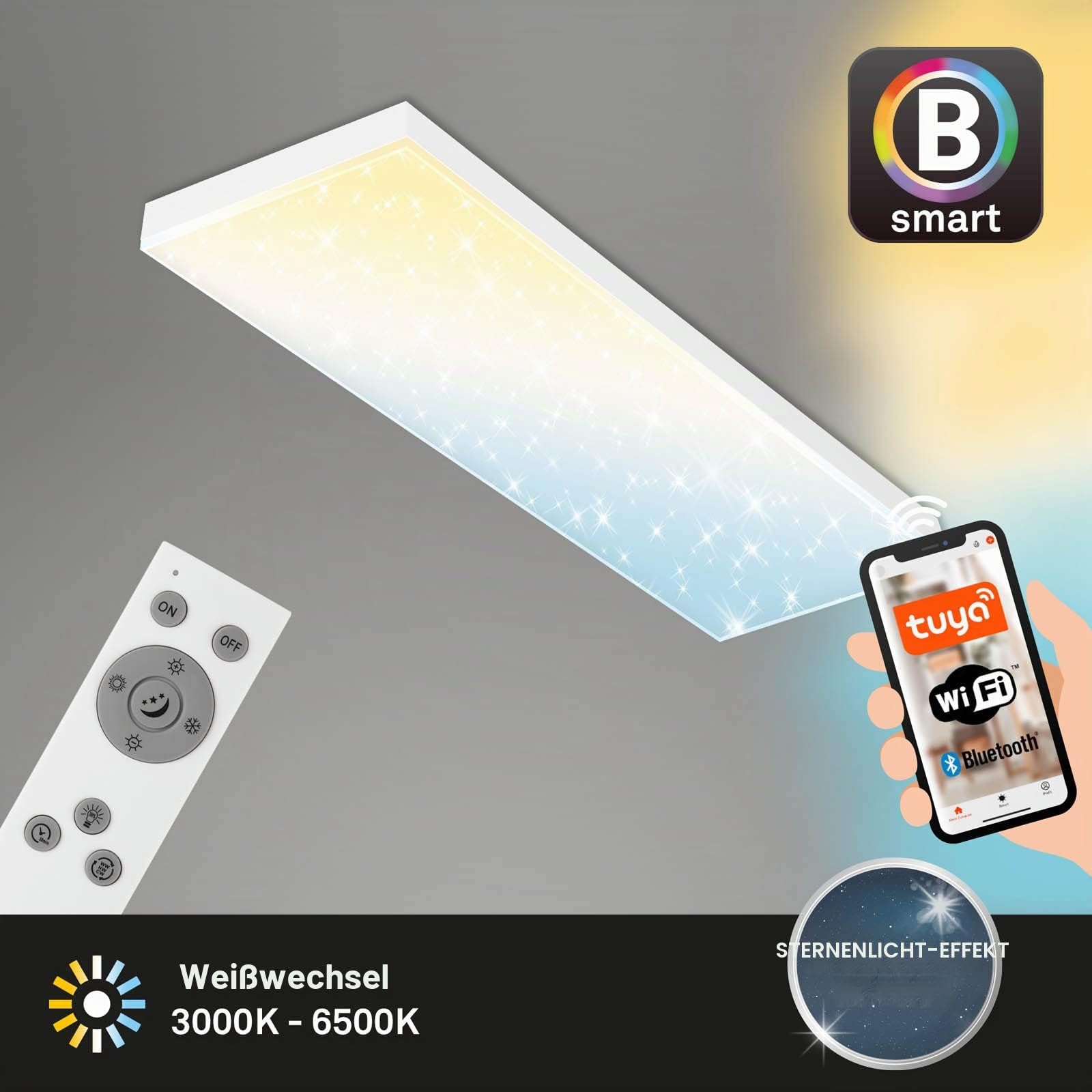 briloner-led-deckenlampe-flach-smart-home-wlan-100x25x7-8-cm-wei-mit-alexa-app-u image 2