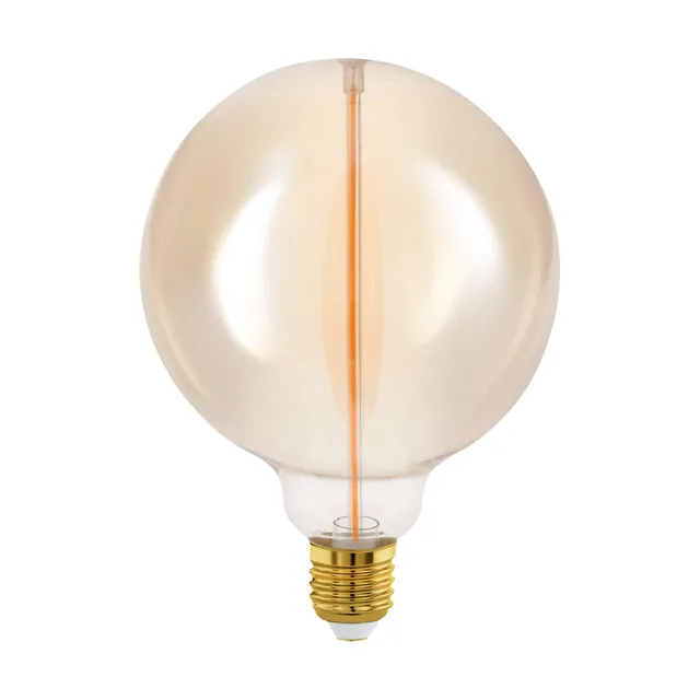 eglo-e27-led-globe-g125-amber-dimmbar-2w-100lm-1800k-vintage image 1