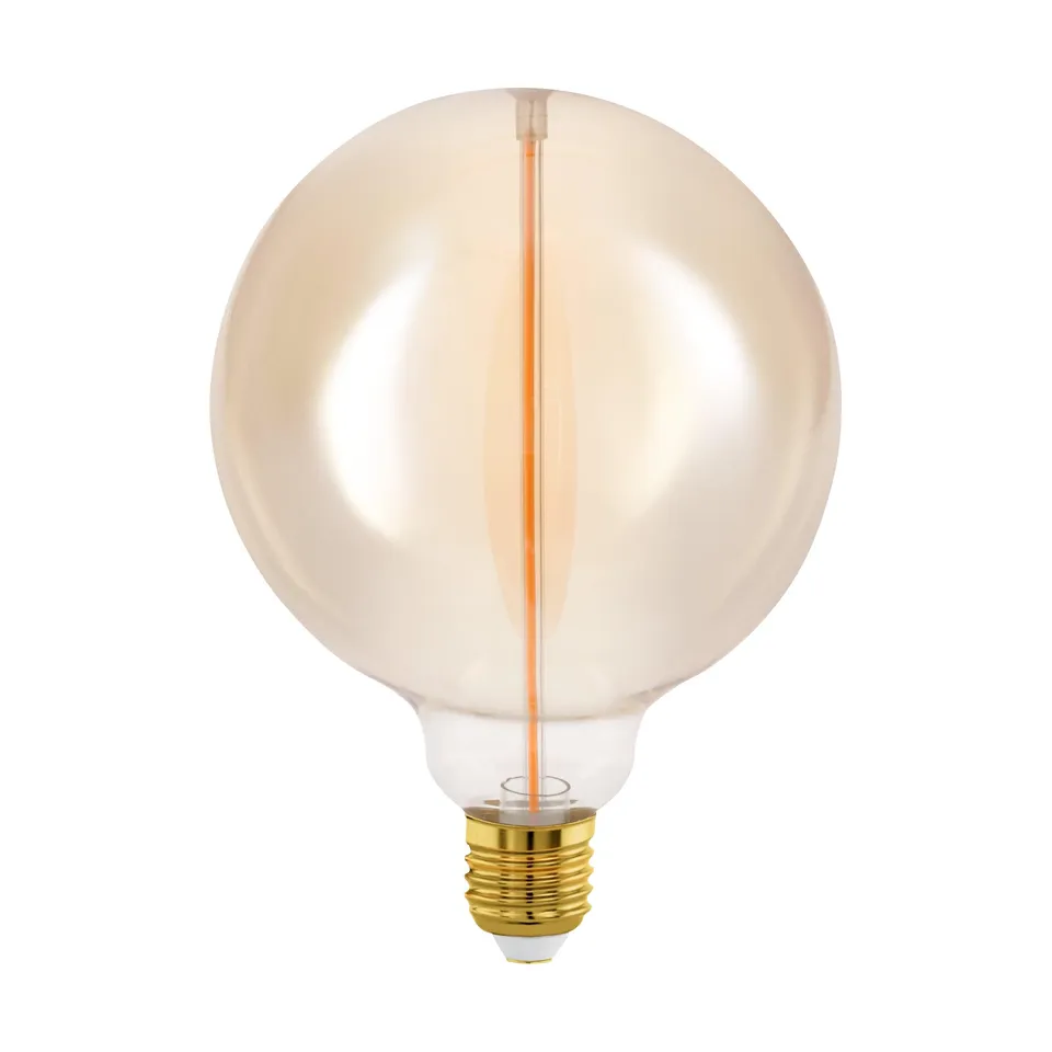 eglo-e27-led-globe-g125-amber-dimmbar-2w-100lm-1800k-vintage image 1