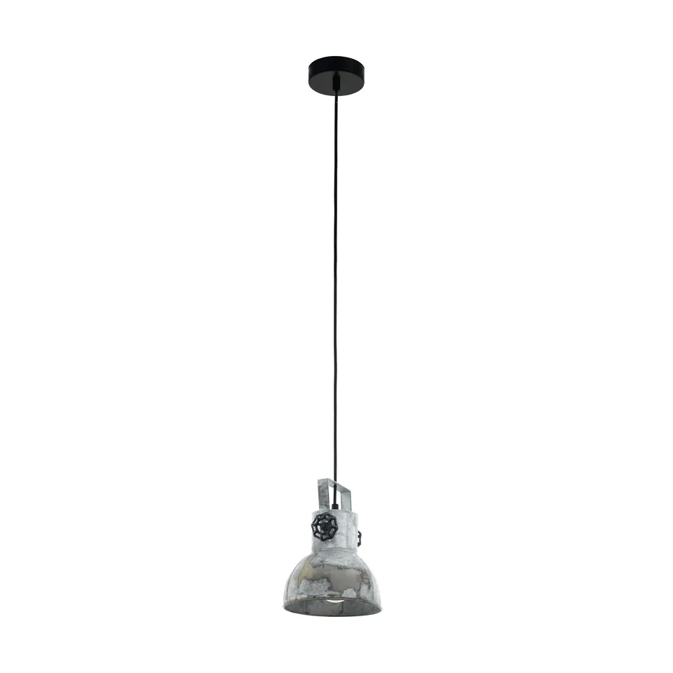 eglo-barnstaple-pendellampe-e27-vintage-industrial-stahl-used-look-schwarz-17-5- image 1