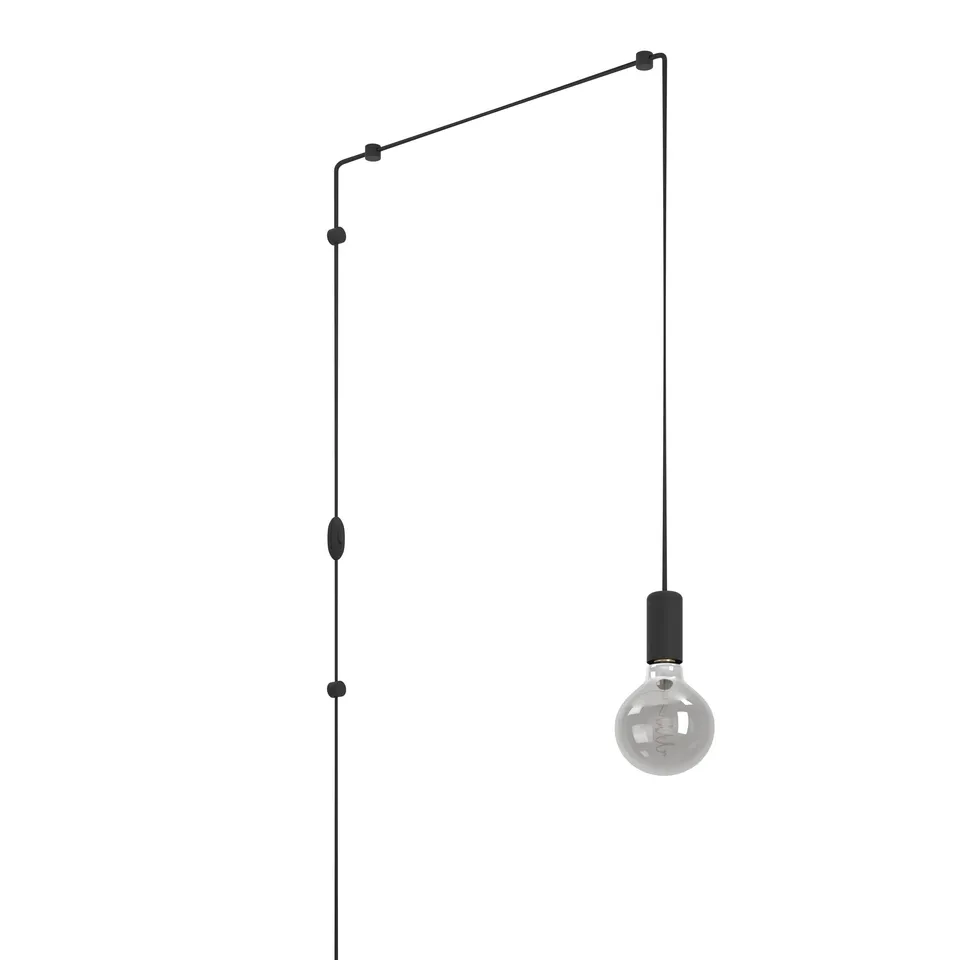 eglo-pinetina-h-ngelampe-e27-mit-stecker-schwarz-metall-pendelleuchte image 1